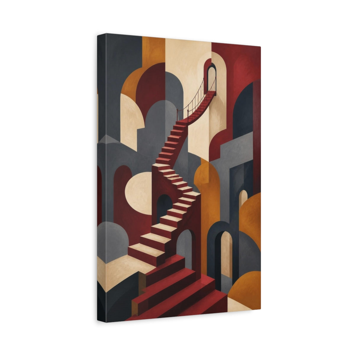 Side Mockup 4. Illusion Staircase shown as canvas print