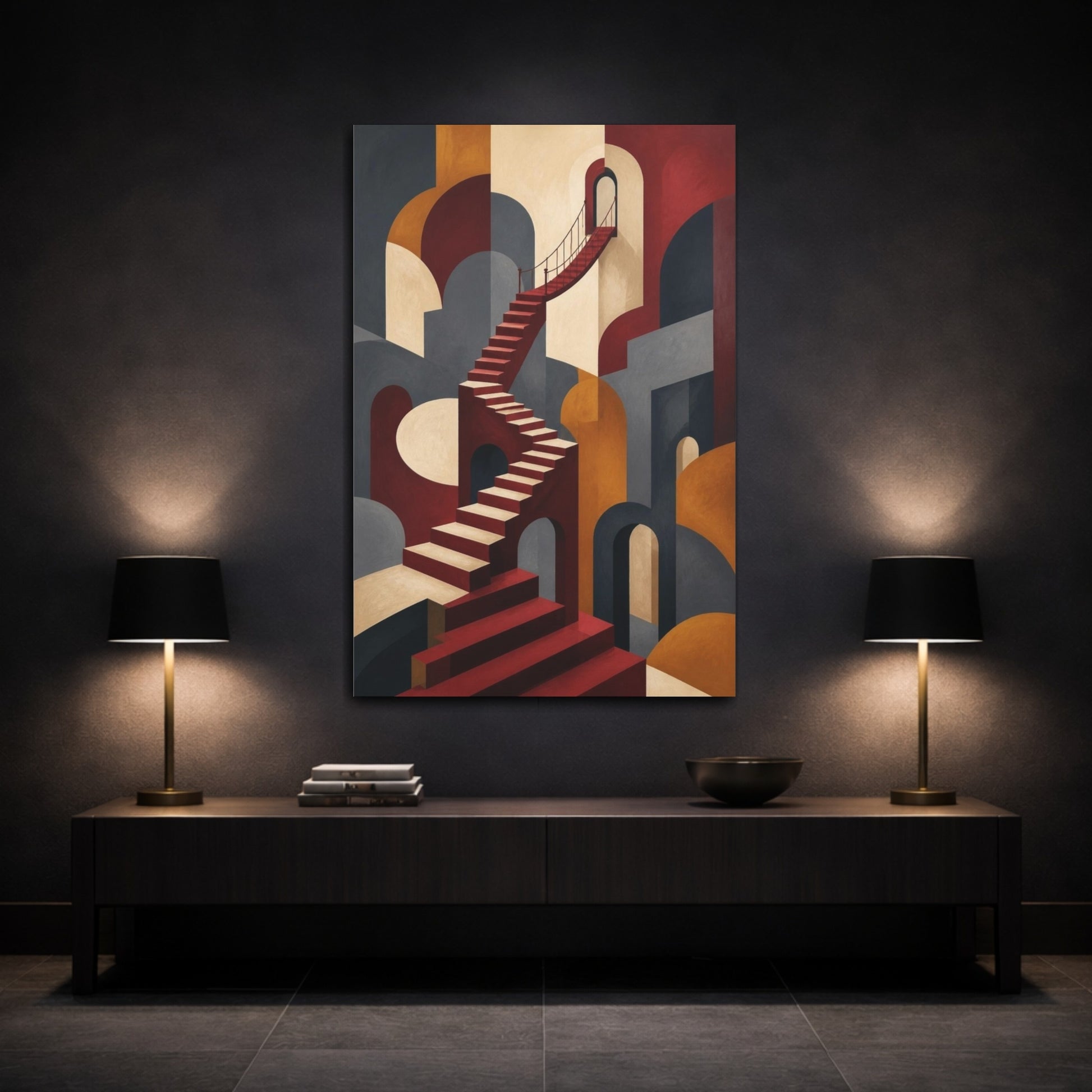 Mockup 3. Illusion Staircase shown as canvas print