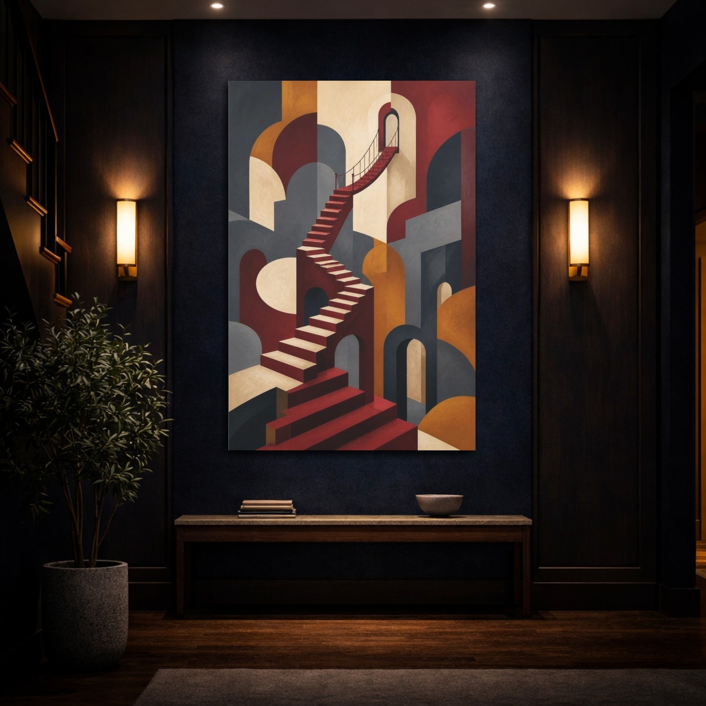 Mockup 4. Illusion Staircase shown as canvas print