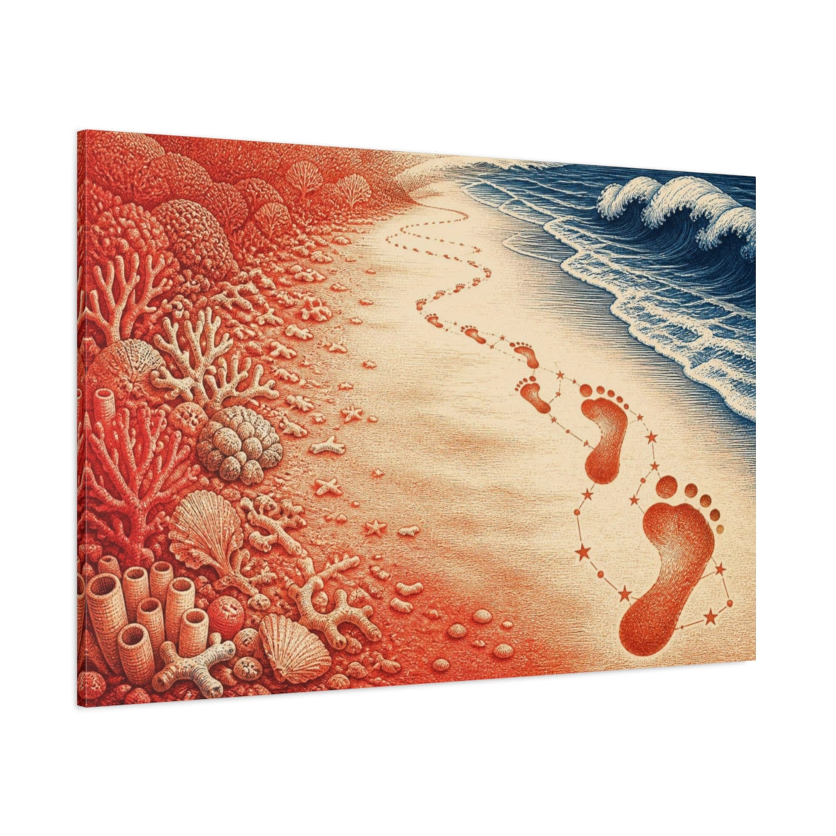 Side Mockup 1. Illusory Footprints shown as canvas print