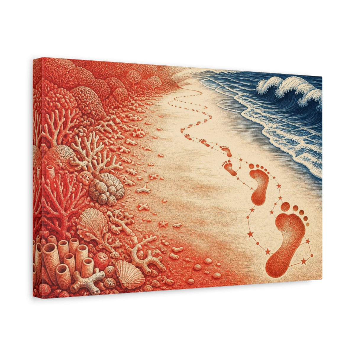 Side Mockup 4. Illusory Footprints shown as canvas print