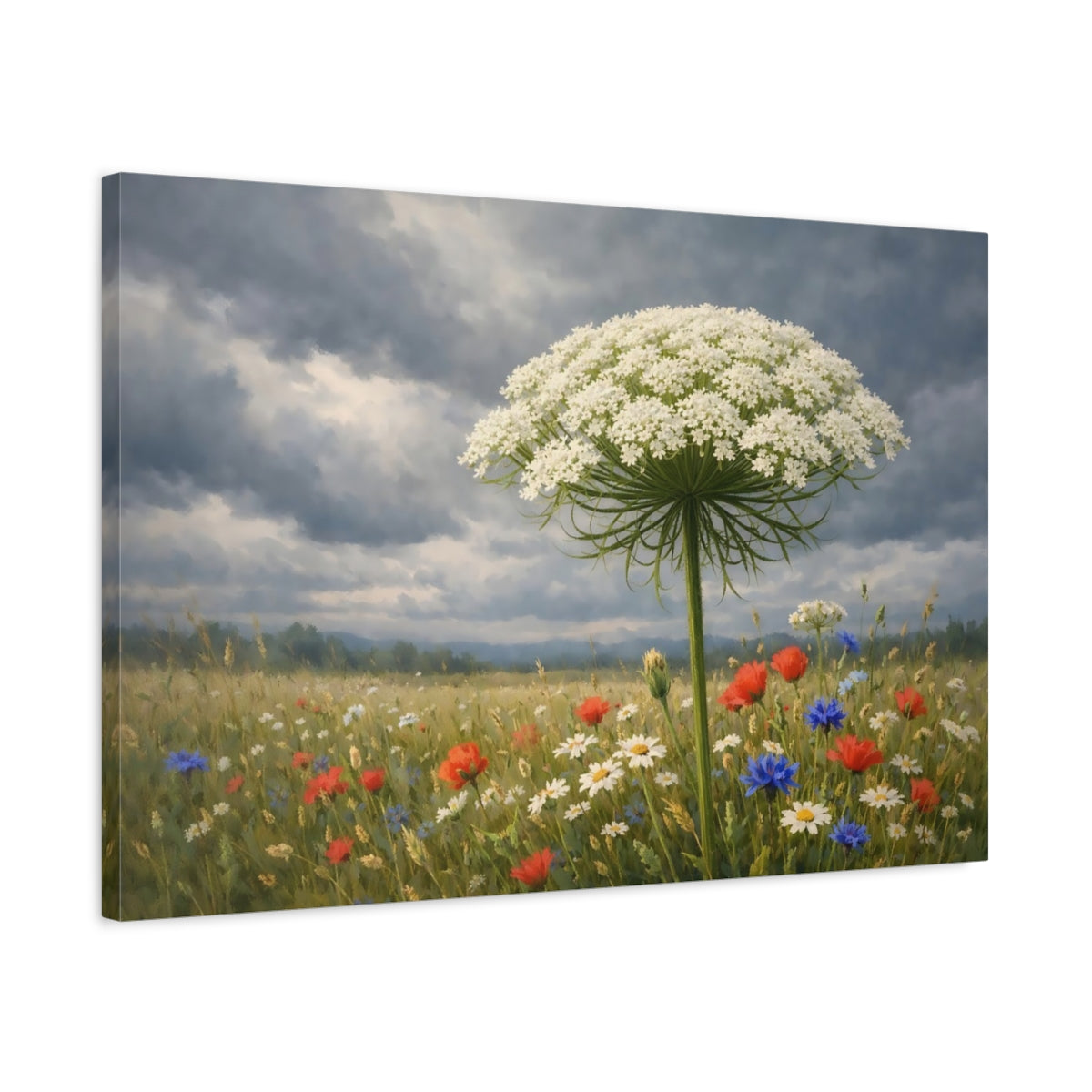 Side Mockup 2. Nature Wildflower Wildflower Field shown as stretched canvas wall art