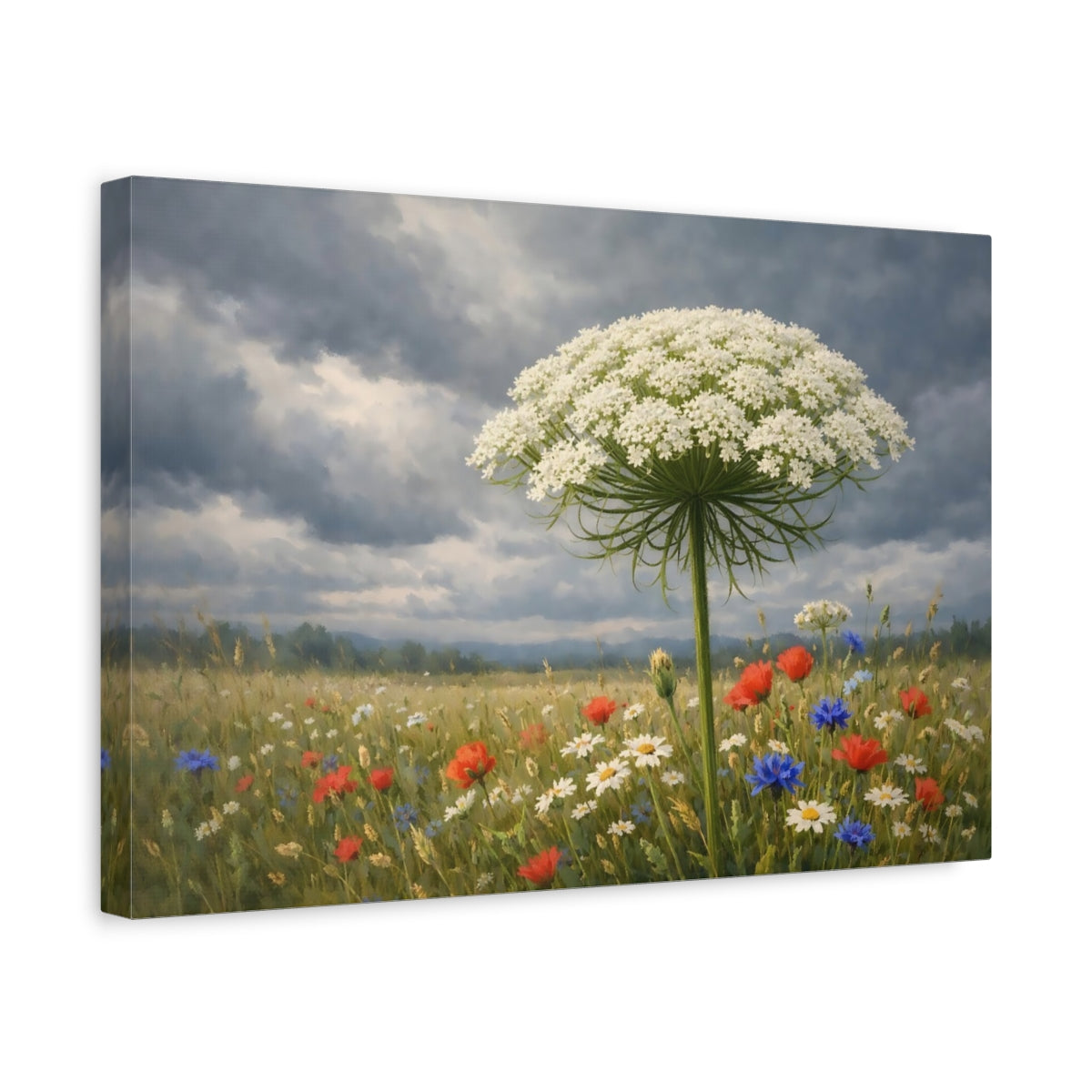 Side Mockup 4. Nature Wildflower Wildflower Field shown as stretched canvas wall art