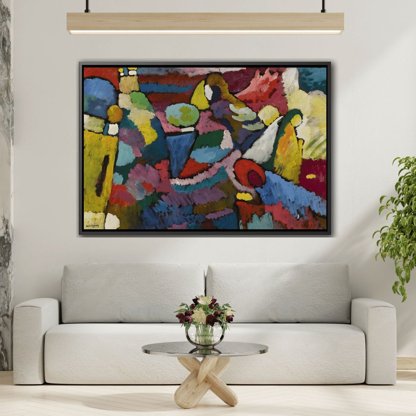 Improvisation on Mahogany - Framed Kandinsky Canvas Wall Art Print for Home Decor