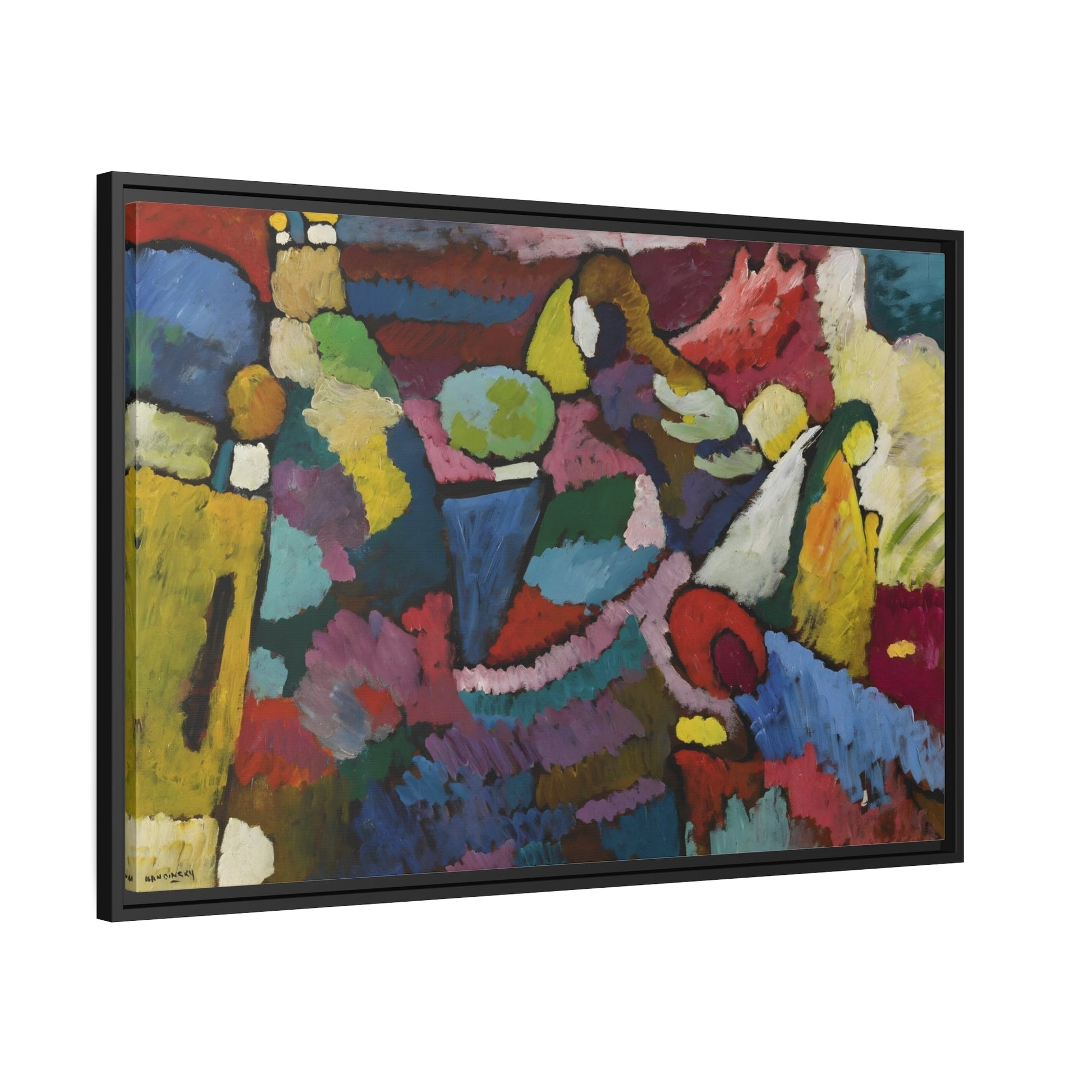 Improvisation on Mahogany - Framed Kandinsky Canvas Wall Art Print for Home Decor