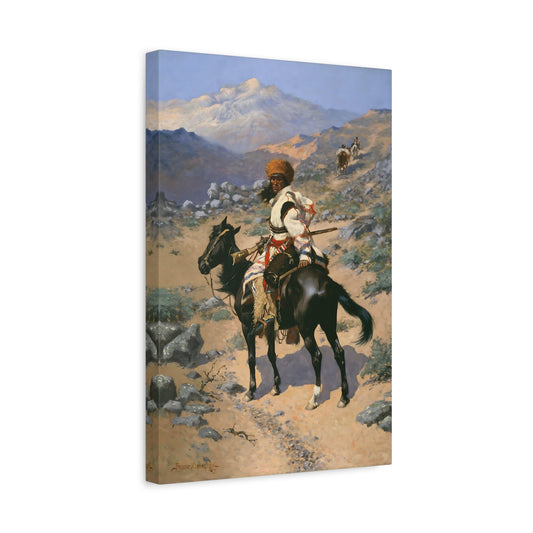 Indian Trapper Canvas Wall Art Print - Frederic Remington Reproduction