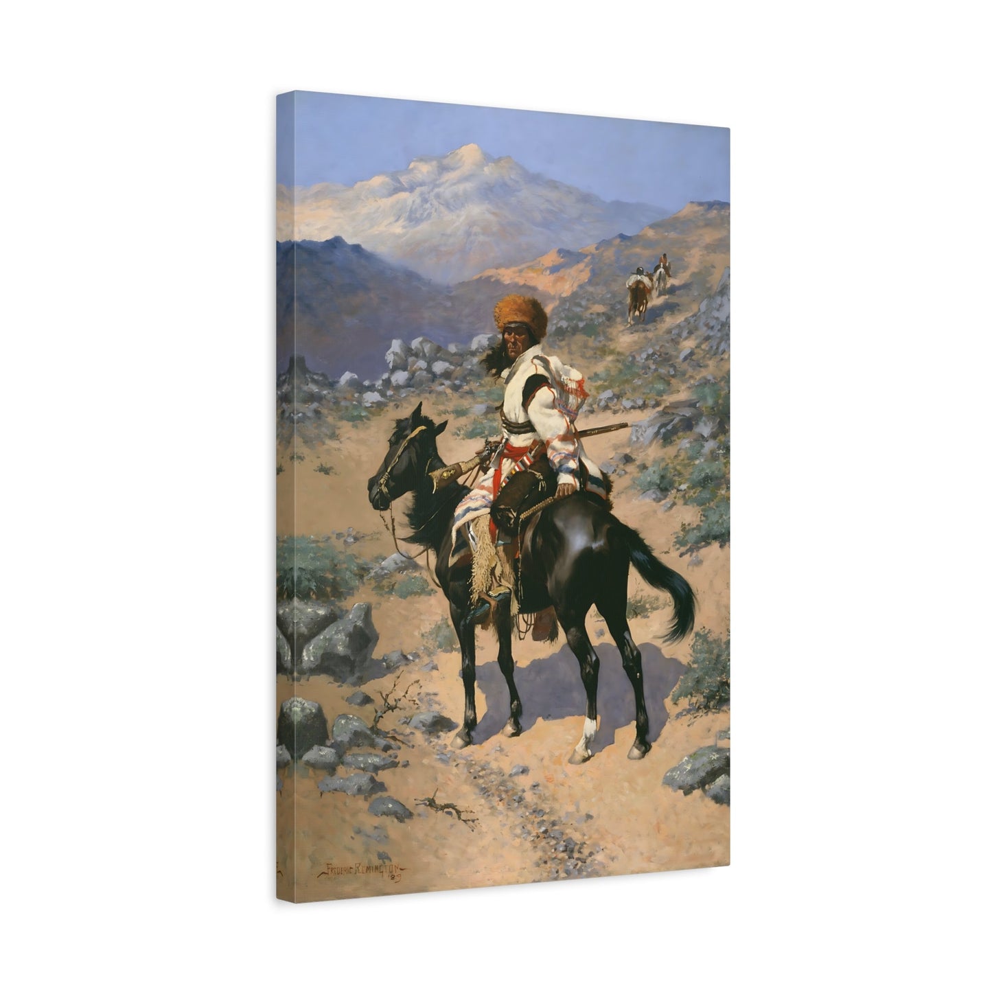 Indian Trapper Canvas Wall Art Print - Frederic Remington Reproduction