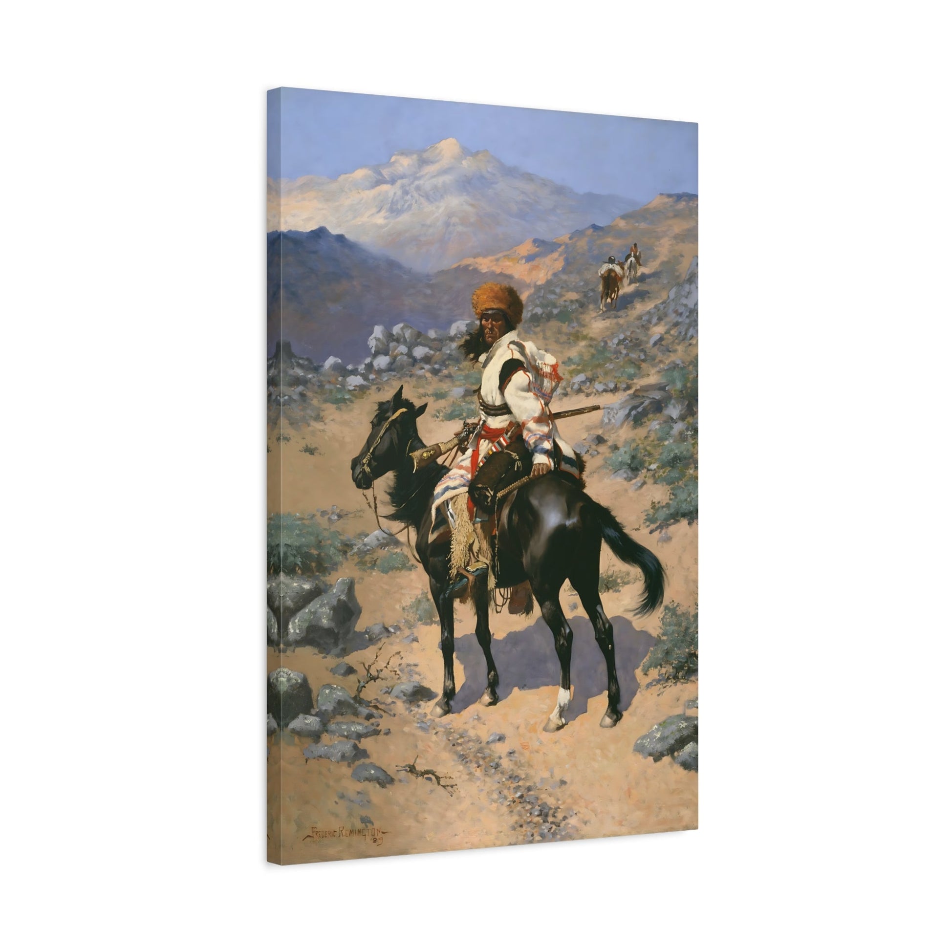 Indian Trapper Canvas Wall Art Print - Frederic Remington Reproduction