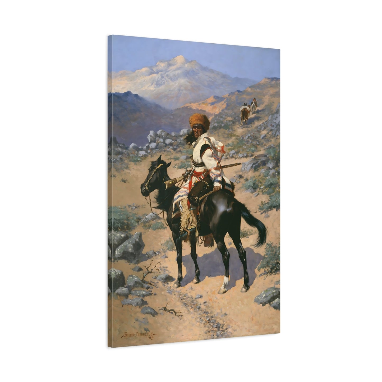 Indian Trapper Canvas Wall Art Print - Frederic Remington Reproduction