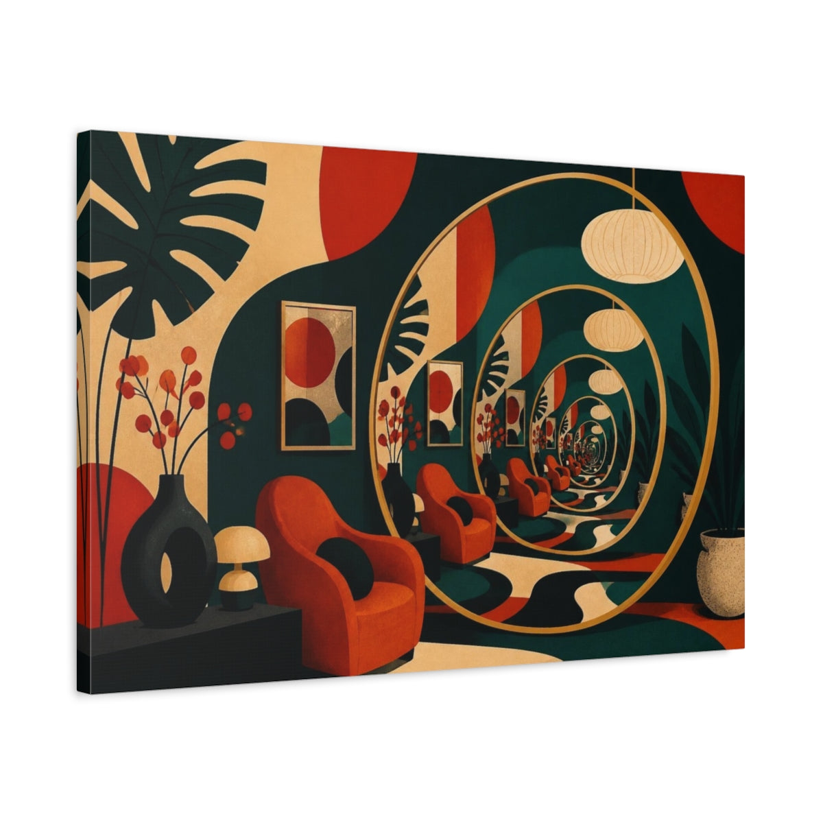 Side Mockup 2. Infinite Mirror Illusion shown as canvas print