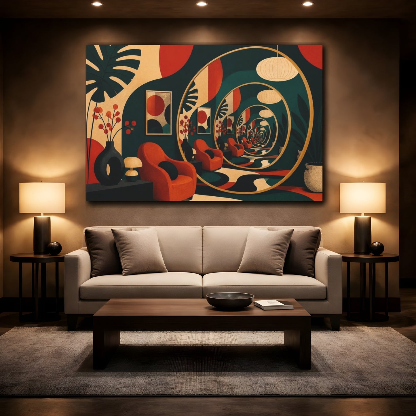 Mockup 2. Infinite Mirror Illusion shown as canvas print