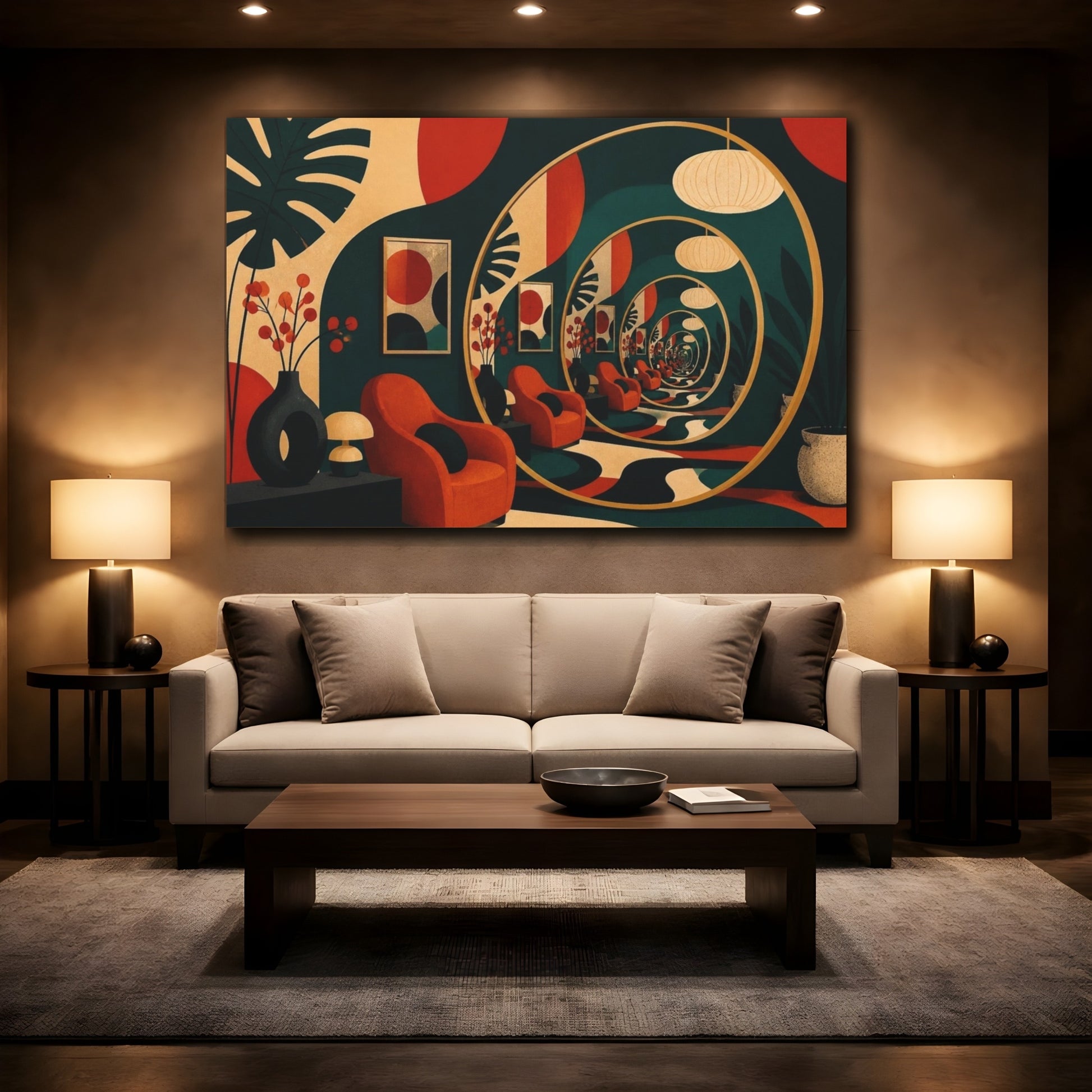 Mockup 2. Infinite Mirror Illusion shown as canvas print