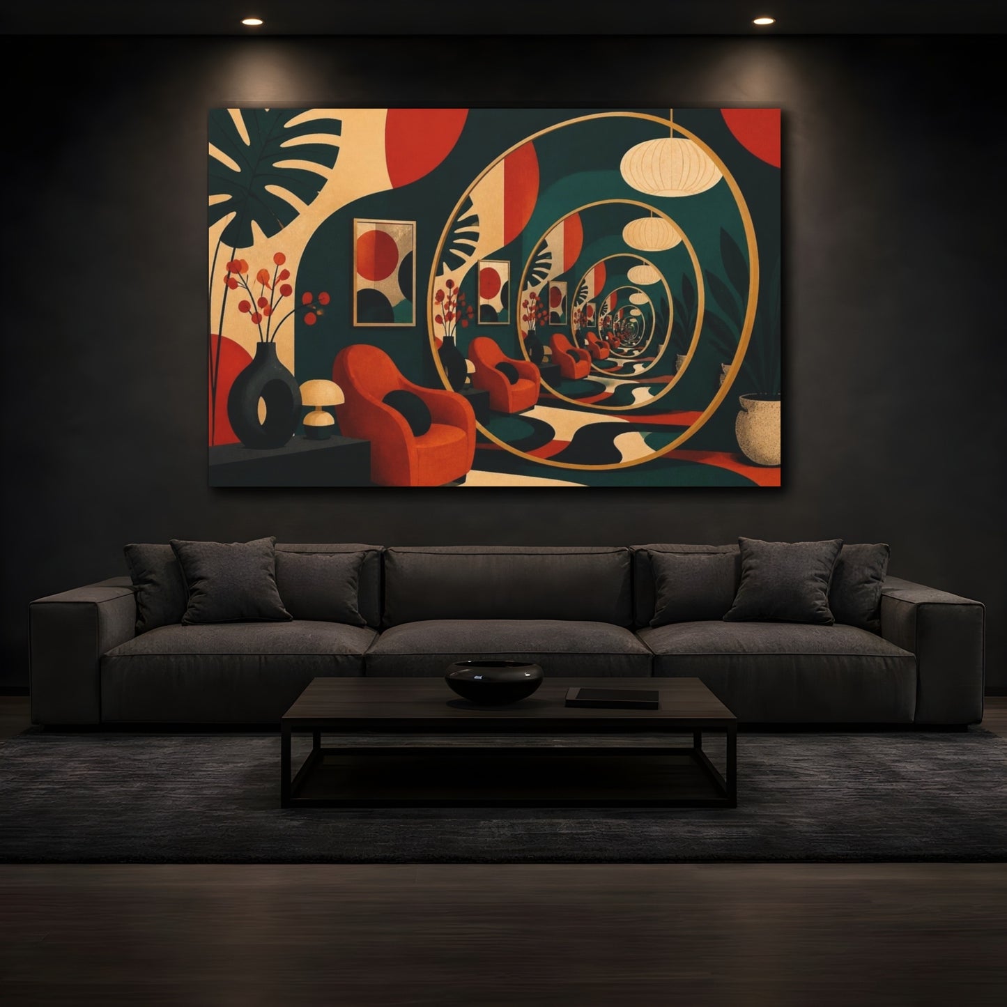 Mockup 3. Infinite Mirror Illusion shown as canvas print