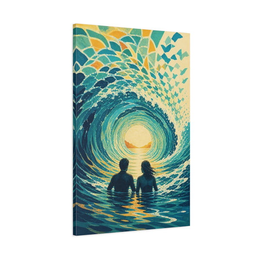 Main Mockup. Into The Ocean Tunnel shown as canvas print