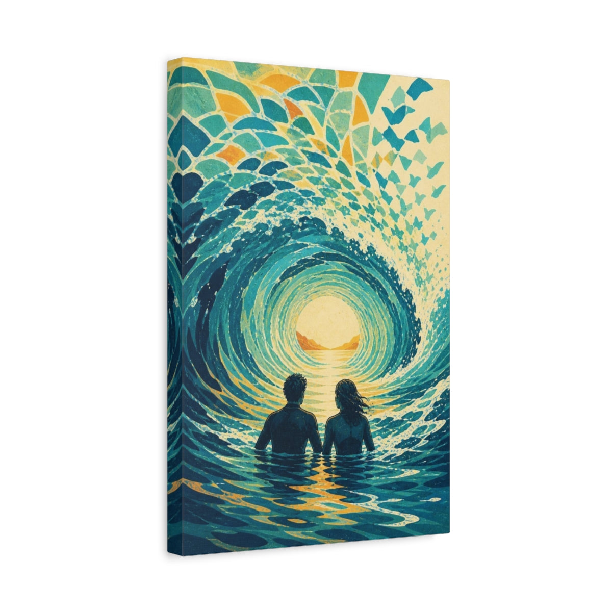 Side Mockup 4. Into The Ocean Tunnel shown as canvas print