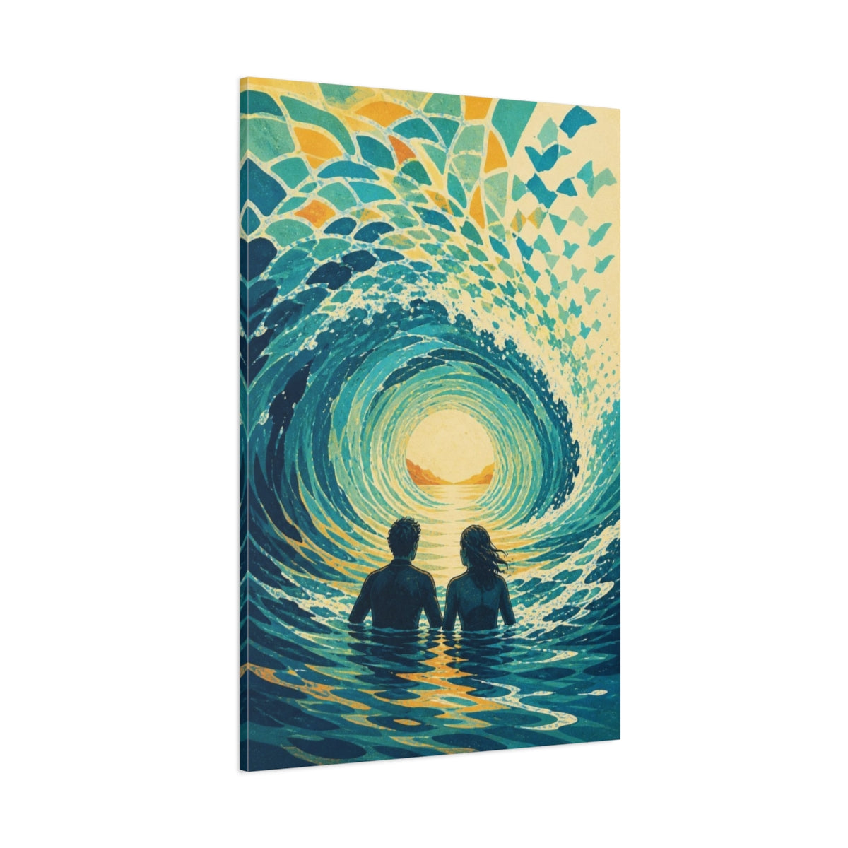 Side Mockup 1. Into The Ocean Tunnel shown as canvas print