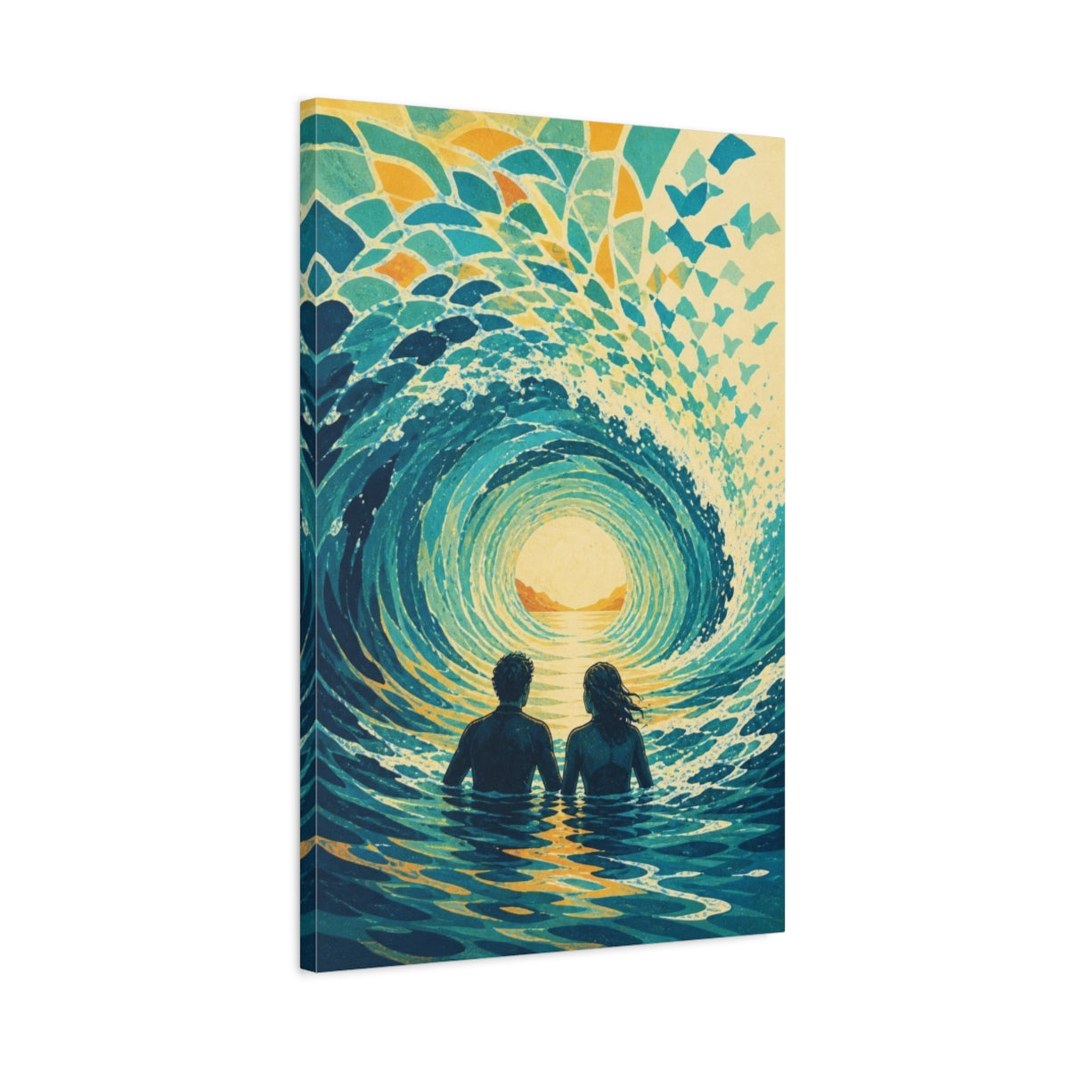 Side Mockup 2. Into The Ocean Tunnel shown as canvas print