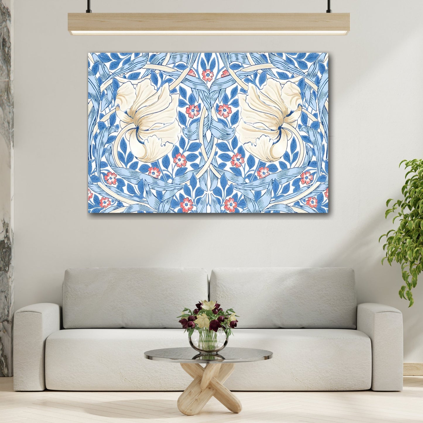 Iris Symphony in Blue Wall Art for Bedroom - A Pimpernel-Inspired Floral Canvas Print