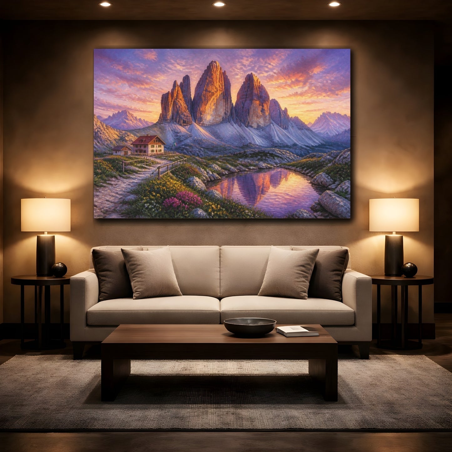 Mockup 2. Italian Alpine Peaks shown as canvas print