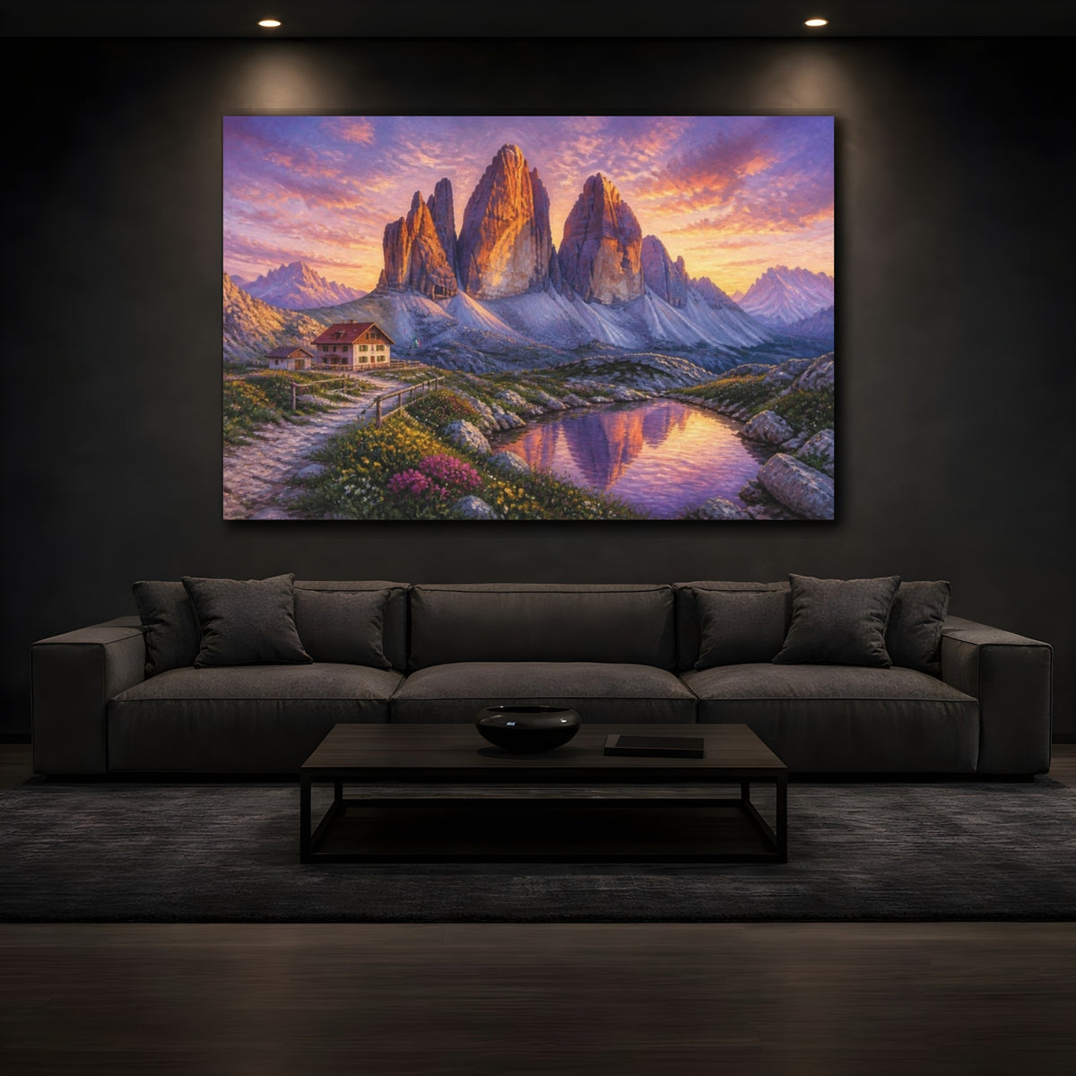 Mockup 3. Italian Alpine Peaks shown as canvas print