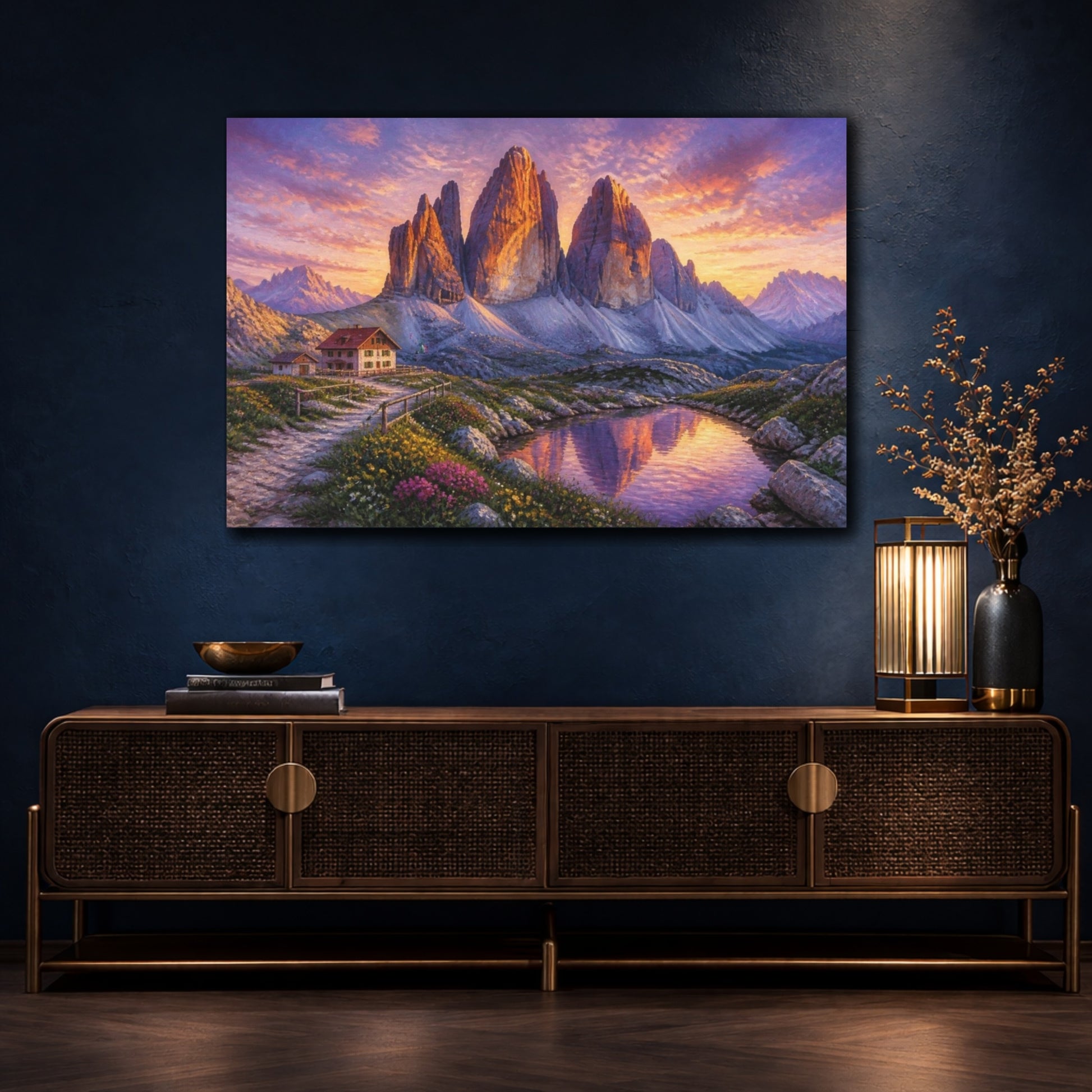 Mockup 4. Italian Alpine Peaks shown as canvas print