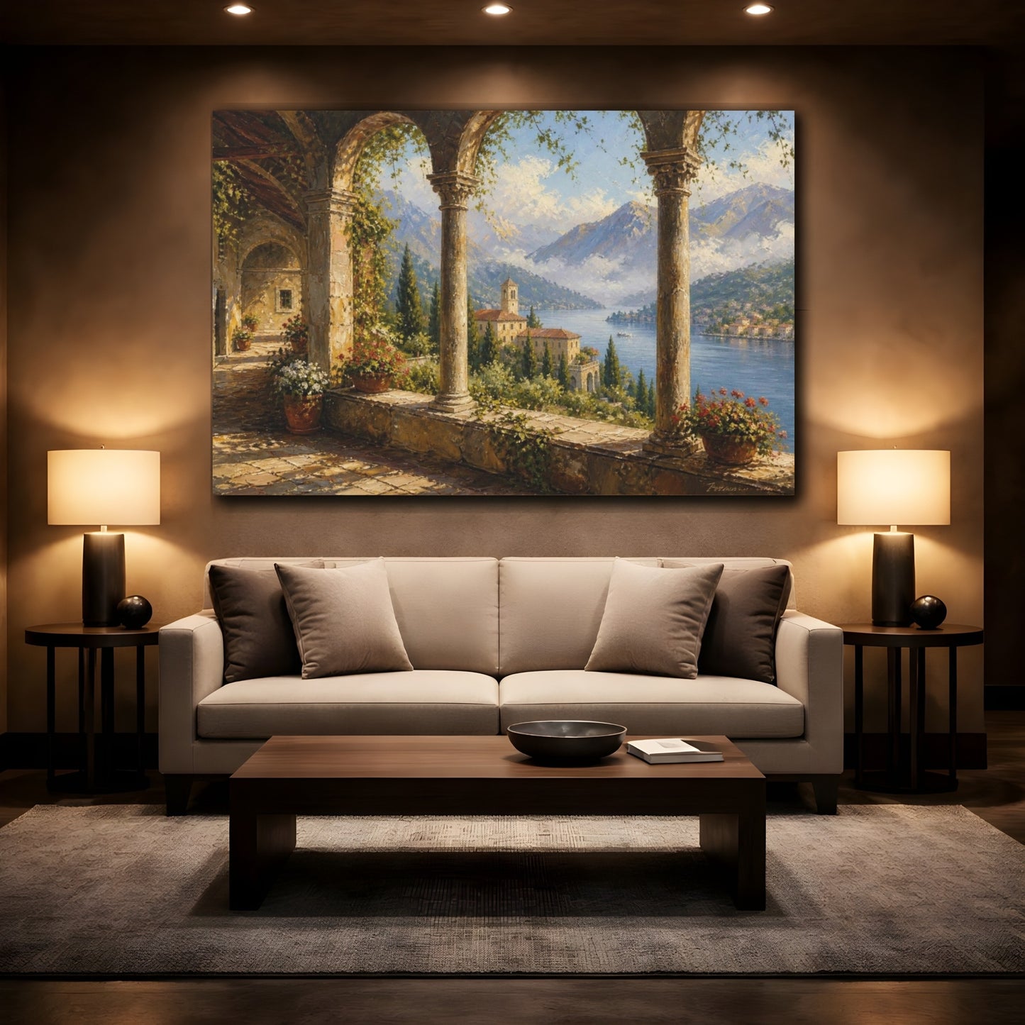 Mockup 2. Italian Cloister Terrace shown as canvas print
