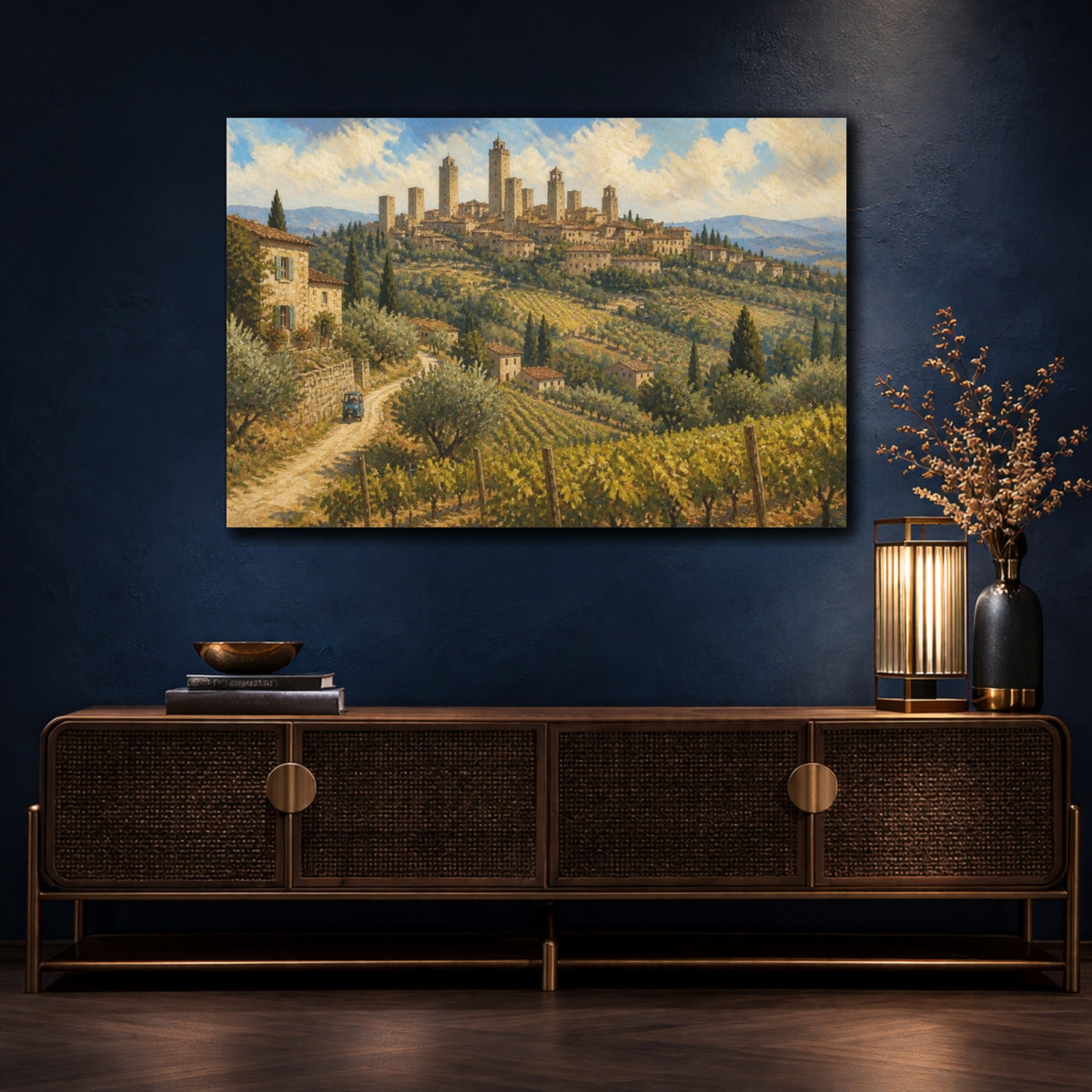 Mockup 4. Italian Hill Town shown as canvas print
