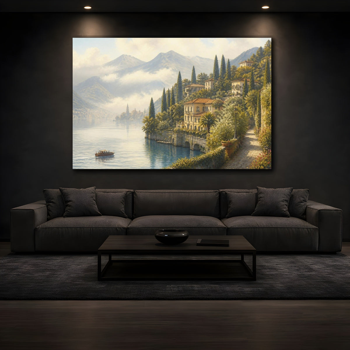 Mockup 3. Italian Lakeside Villas shown as canvas print