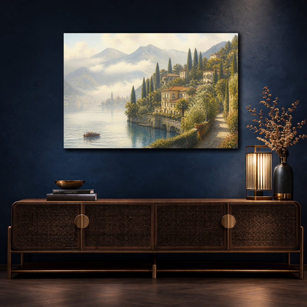Mockup 4. Italian Lakeside Villas shown as canvas print