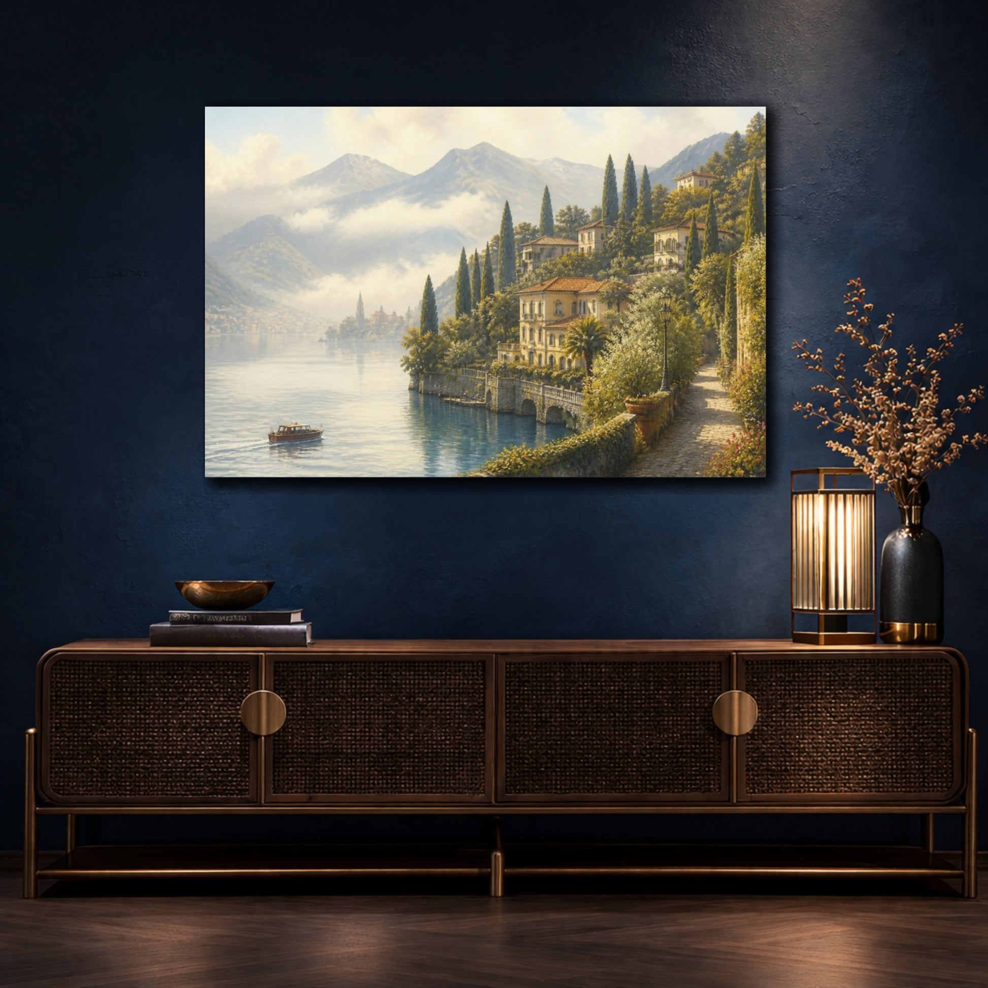 Mockup 4. Italian Lakeside Villas shown as canvas print