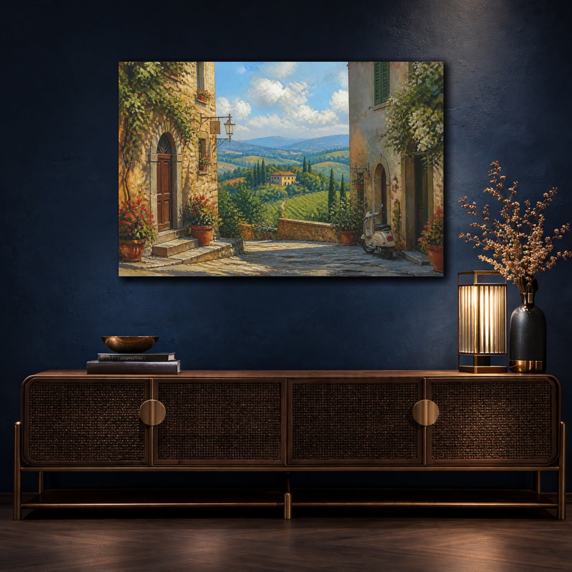 Mockup 4. Italian Village Alley shown as canvas print