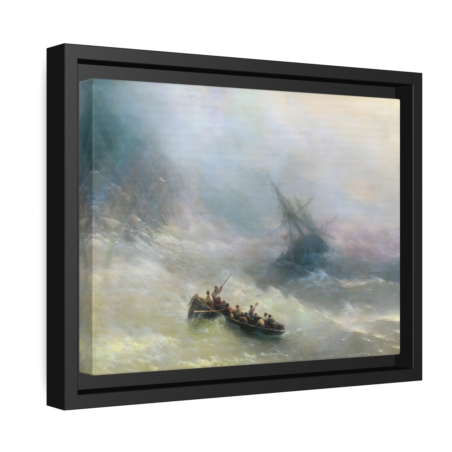 Ivan Aivazovsky Rainbow Sea Landscape - Canvas Wall Art Print in Black Frame