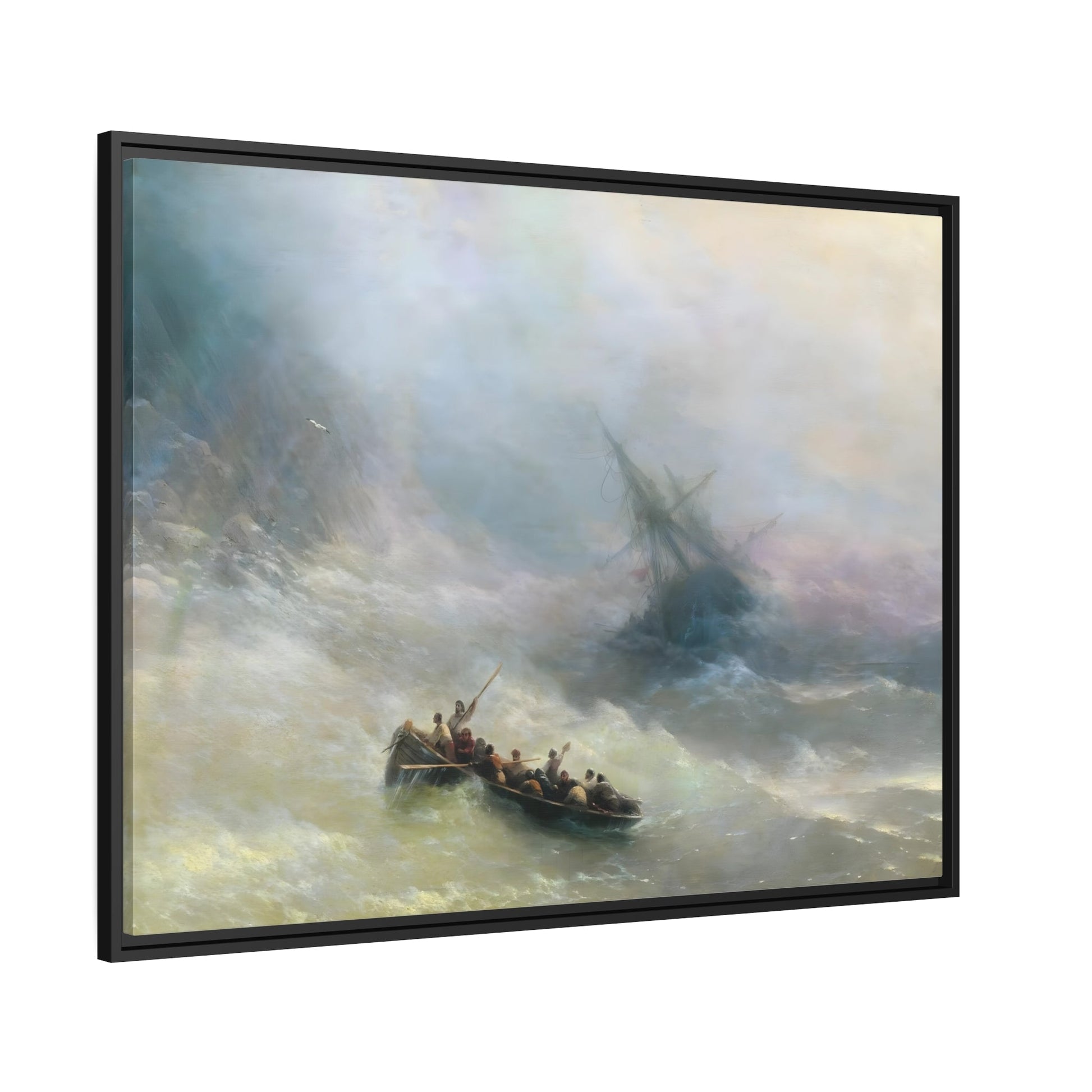 Ivan Aivazovsky Rainbow Sea Landscape - Canvas Wall Art Print in Black Frame