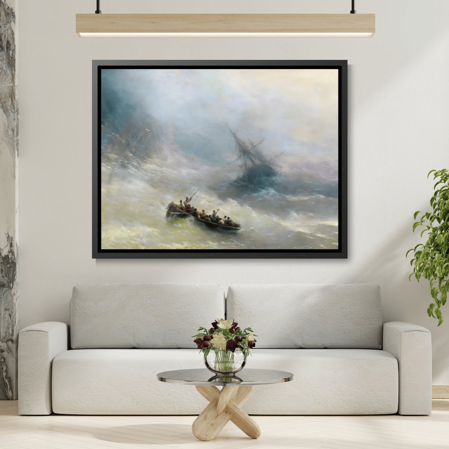 Ivan Aivazovsky Rainbow Sea Landscape - Canvas Wall Art Print in Black Frame