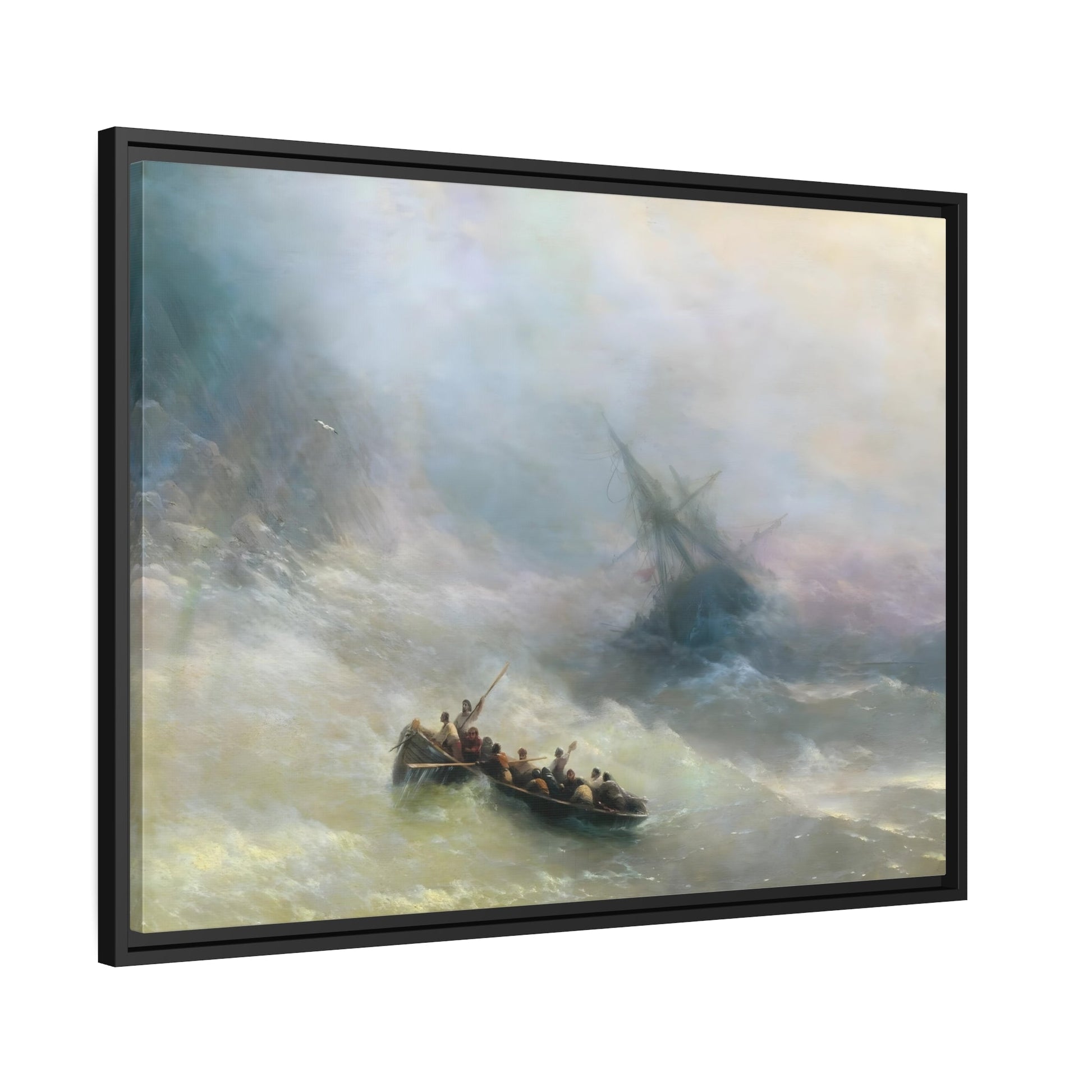 Ivan Aivazovsky Rainbow Sea Landscape - Canvas Wall Art Print in Black Frame