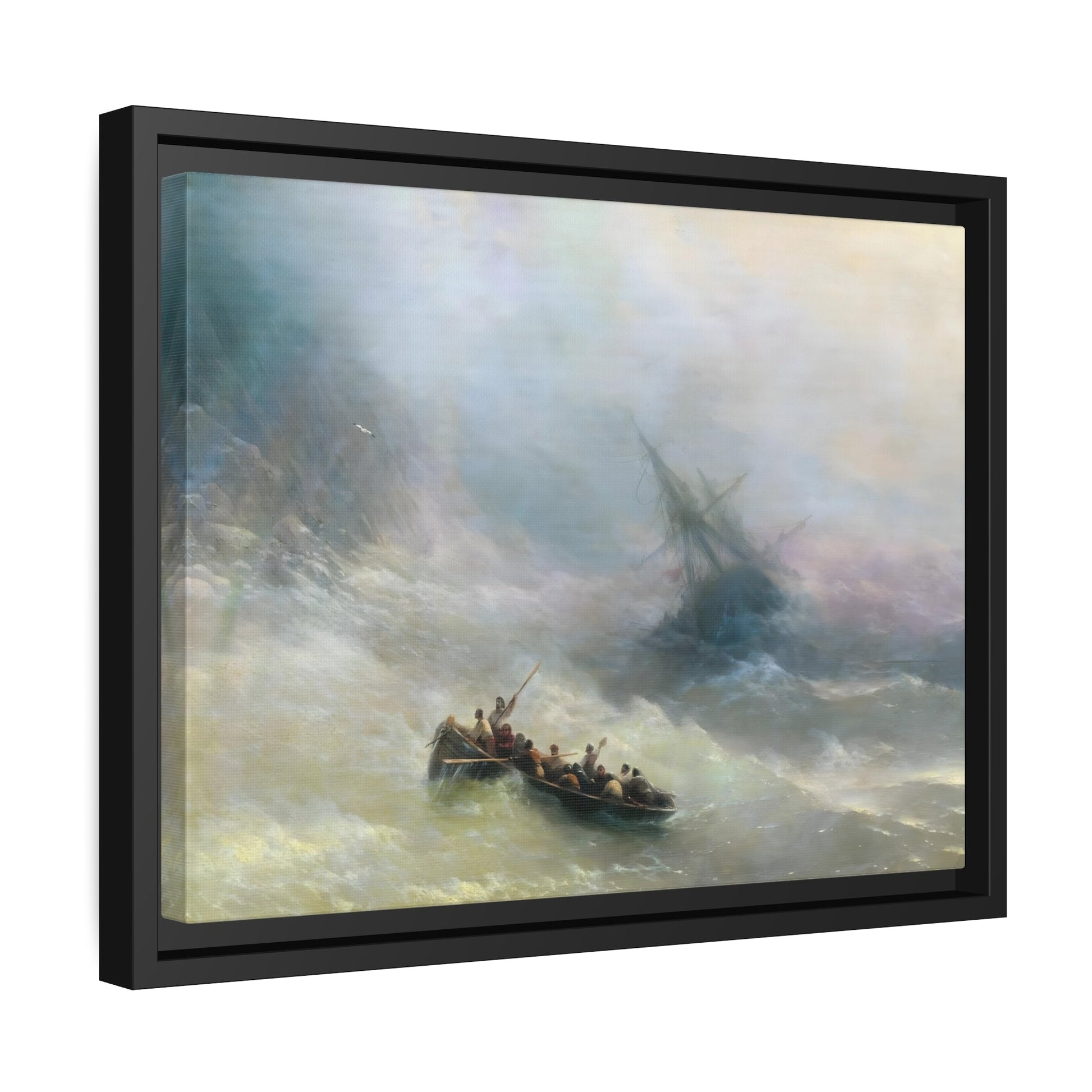 Ivan Aivazovsky Rainbow Sea Landscape - Canvas Wall Art Print in Black Frame