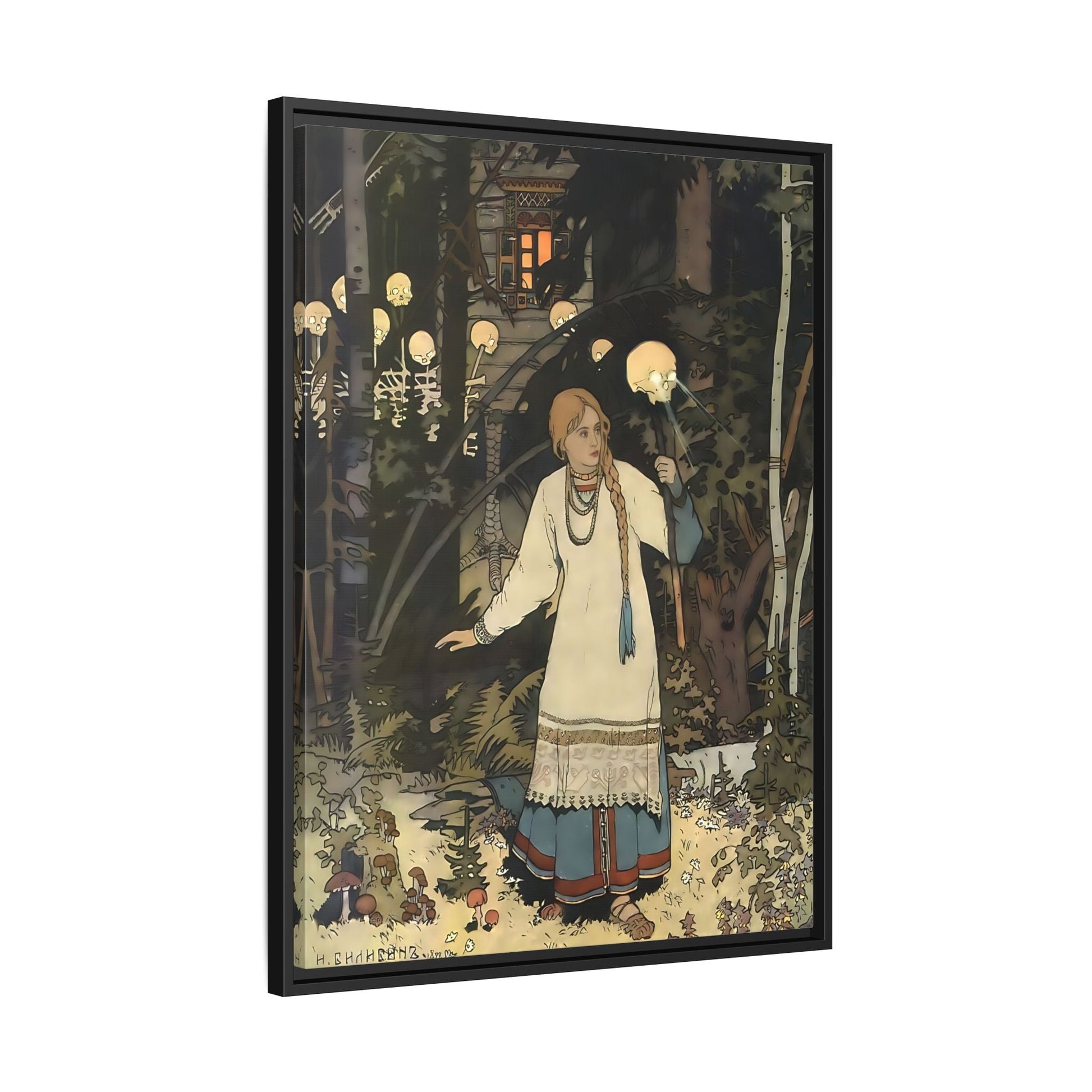 Ivan Bilibin Vasilisa Canvas Wall Art Print - Hut of Baba Yaga Fairy Tales - YesArtYes