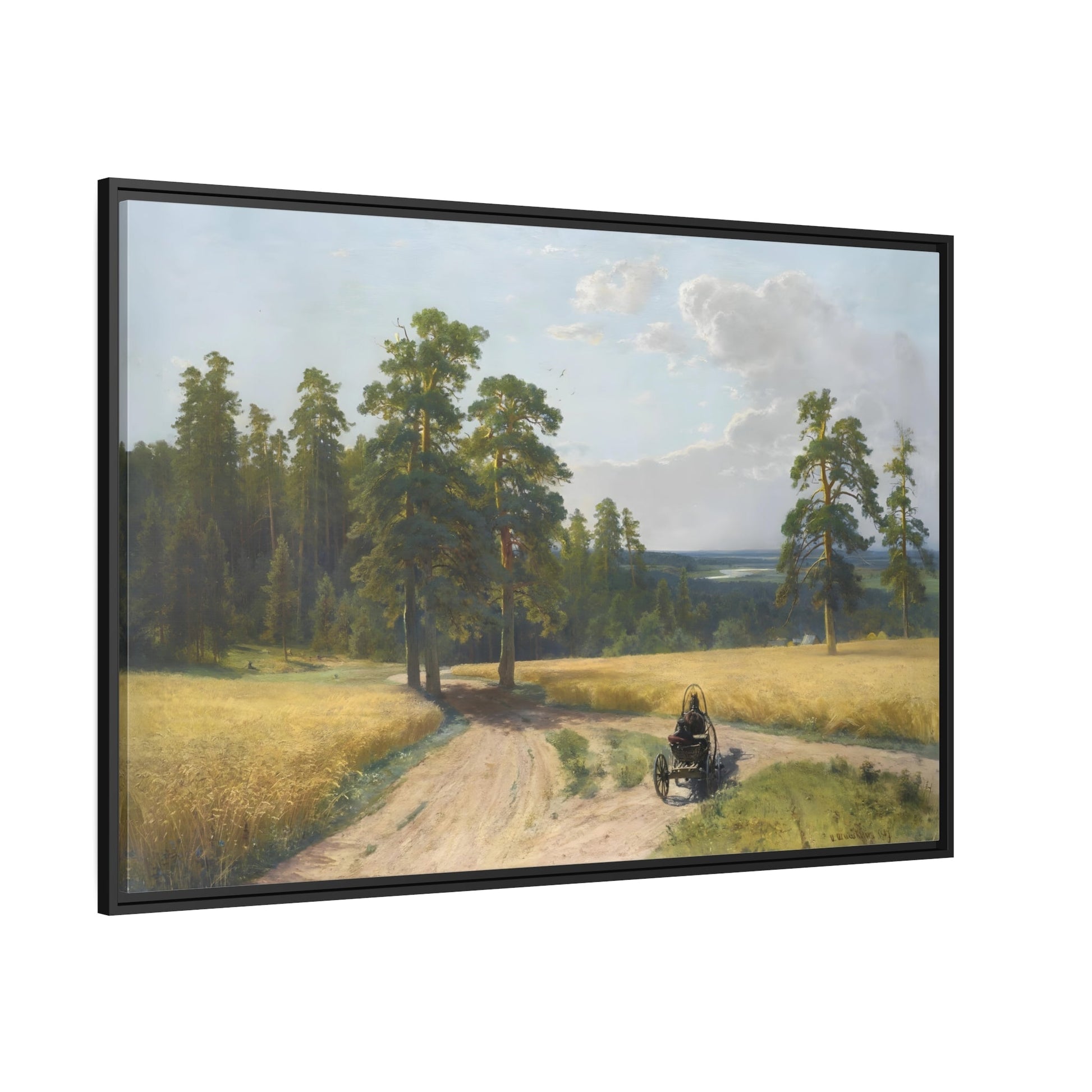 Ivan Ivanovich Pine Forest - Framed Canvas Wall Art Print in Black Frame