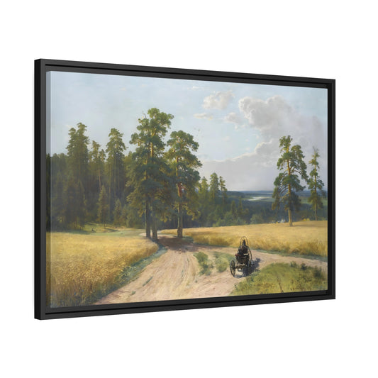 Ivan Ivanovich Pine Forest - Framed Canvas Wall Art Print in Black Frame