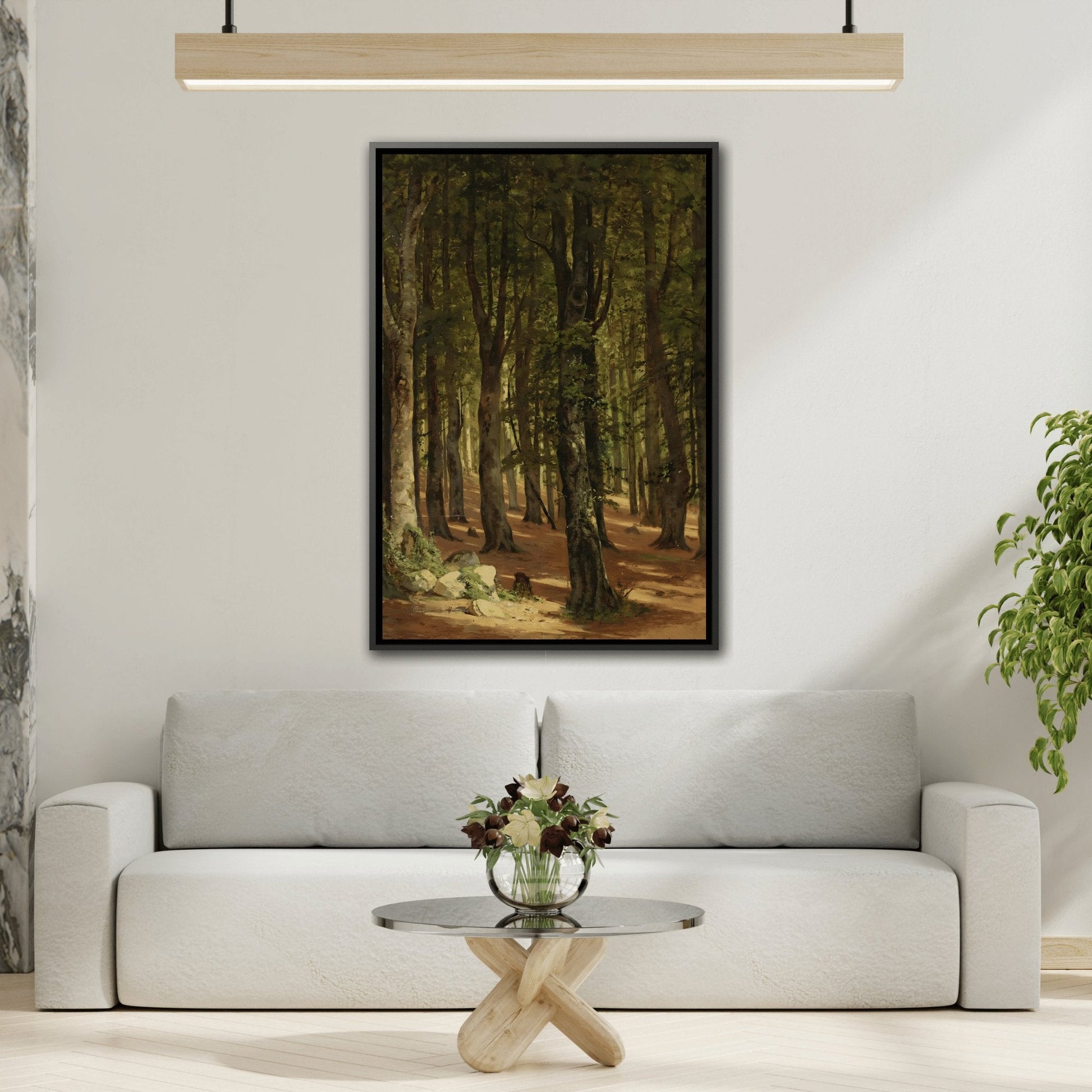 Ivan Ivanovich Woods Landscape - Framed Canvas Art Reproduction