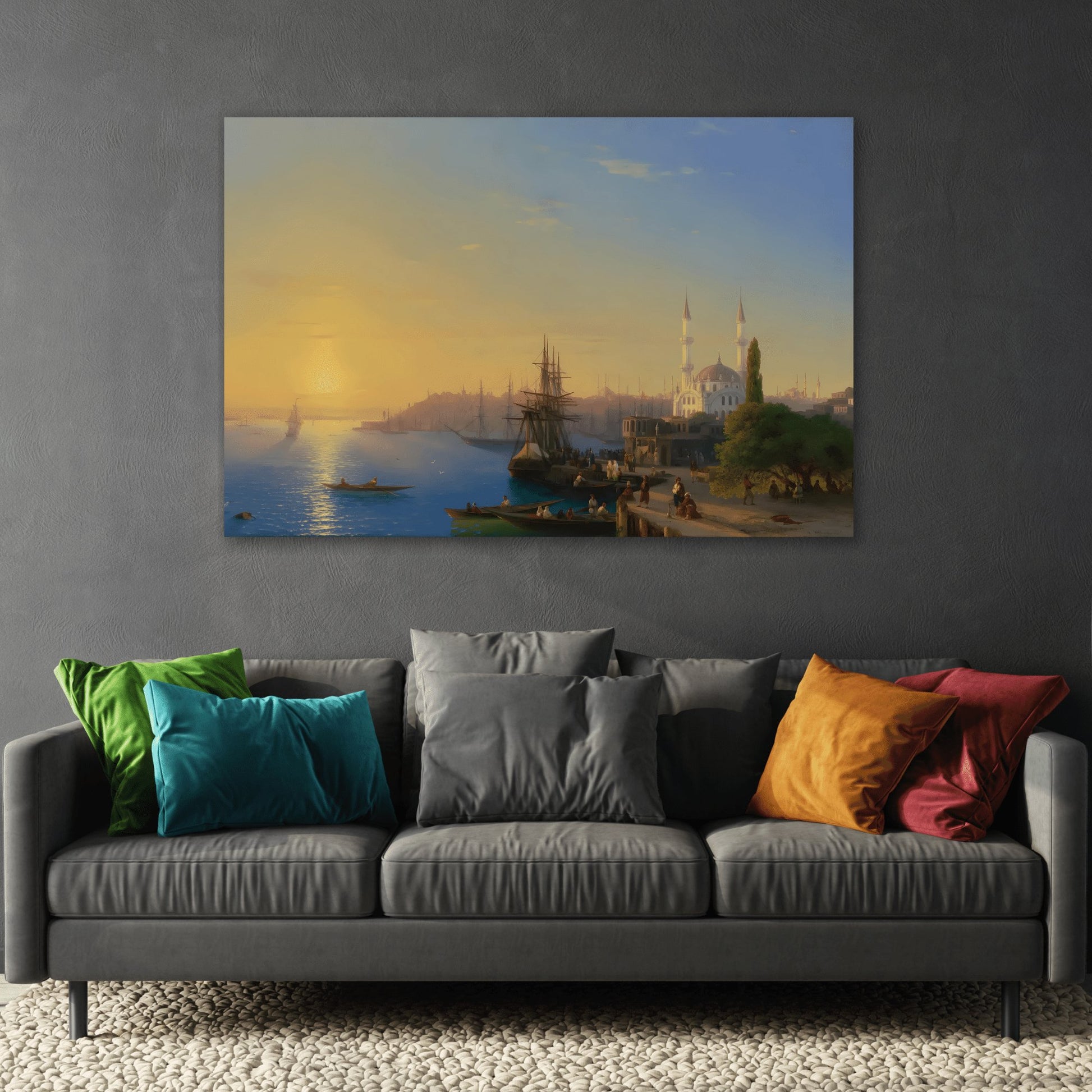 Ivan Konstantinovich Colorful Sea Sky Sunset Landscape - Canvas Wall Art Print