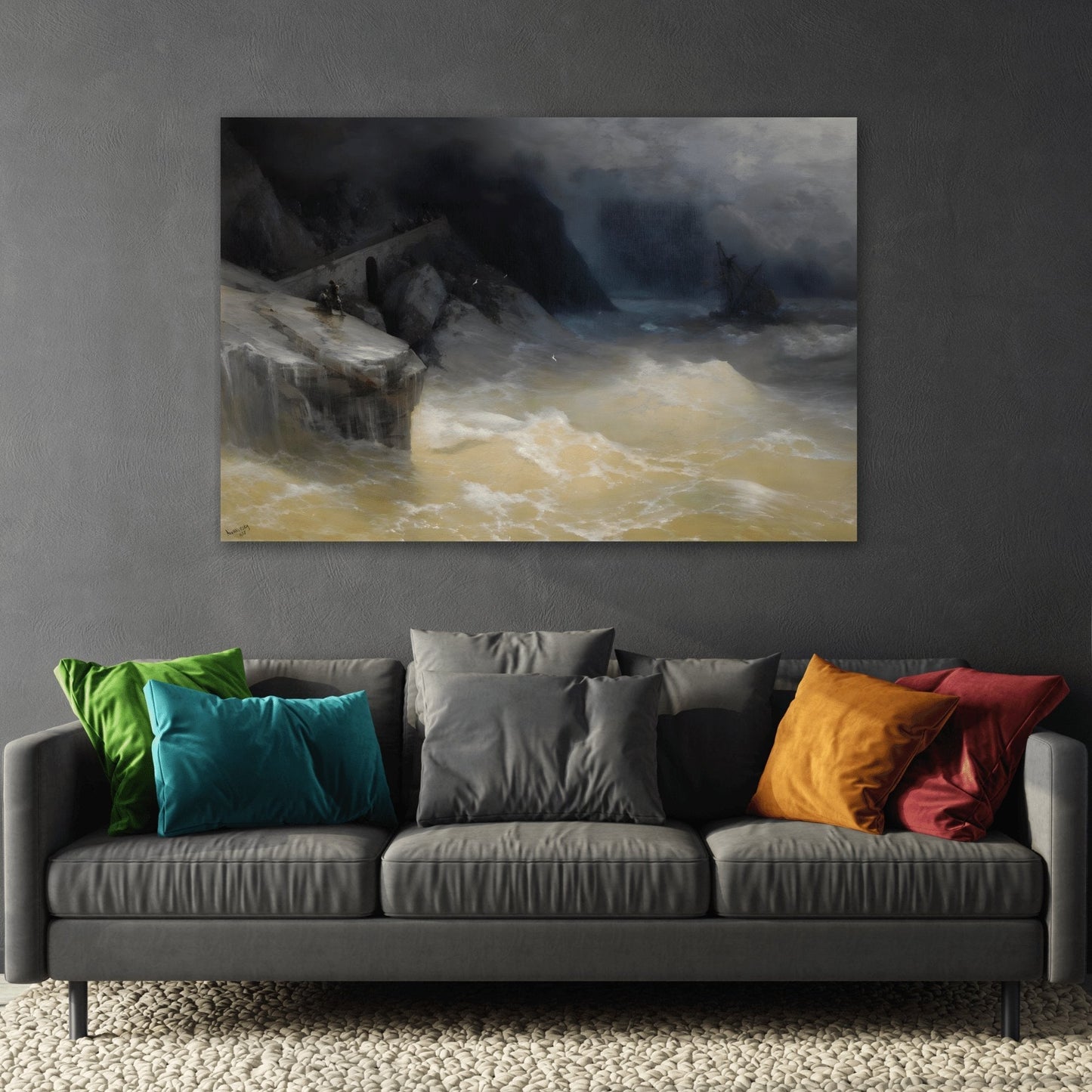 Ivan Konstantinovich Shipwreck off the Black Sea Coast - Landscape Canvas Wall Art Print