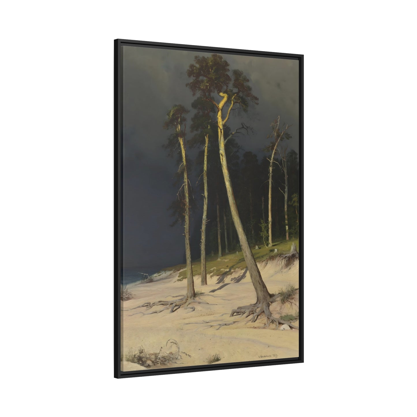 Ivan Shishkin Sandy Coastline Landscape - Framed Canvas Art Reproduction