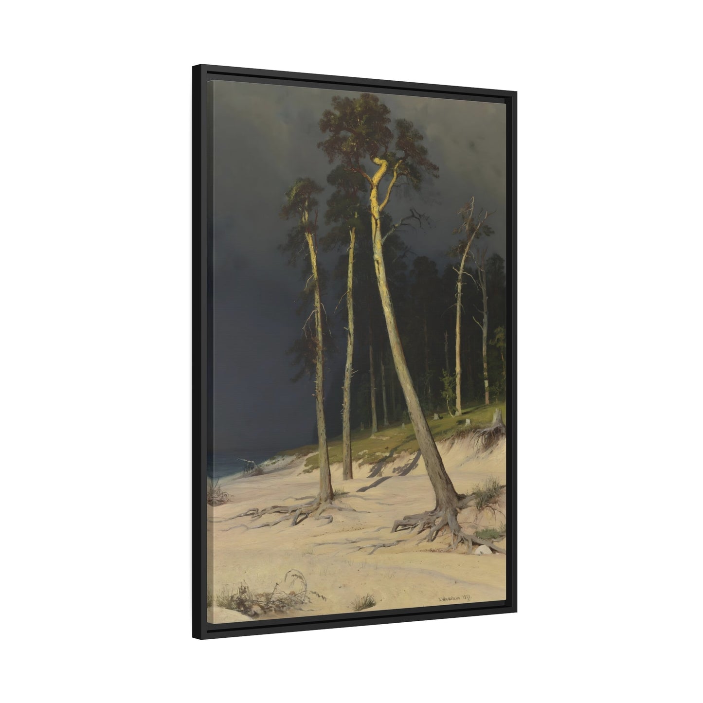 Ivan Shishkin Sandy Coastline Landscape - Framed Canvas Art Reproduction