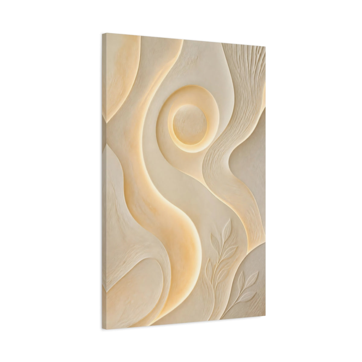 Main Mockup. Ivory Glow Relief shown as canvas print