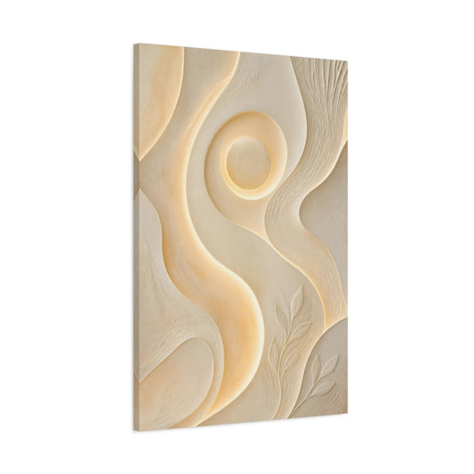 Main Mockup. Ivory Glow Relief shown as canvas print
