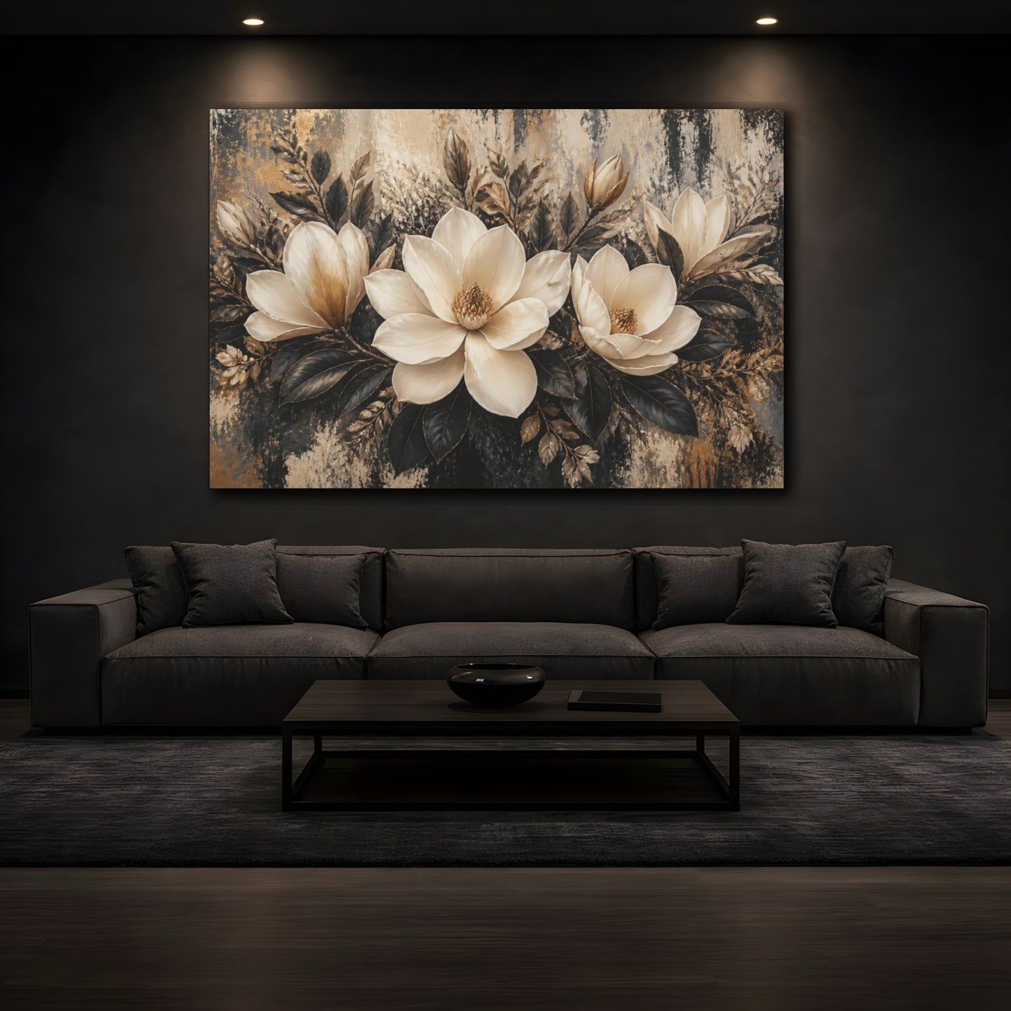 Mockup 3. Ivory Magnolia Flower Centerpiece shown as canvas print