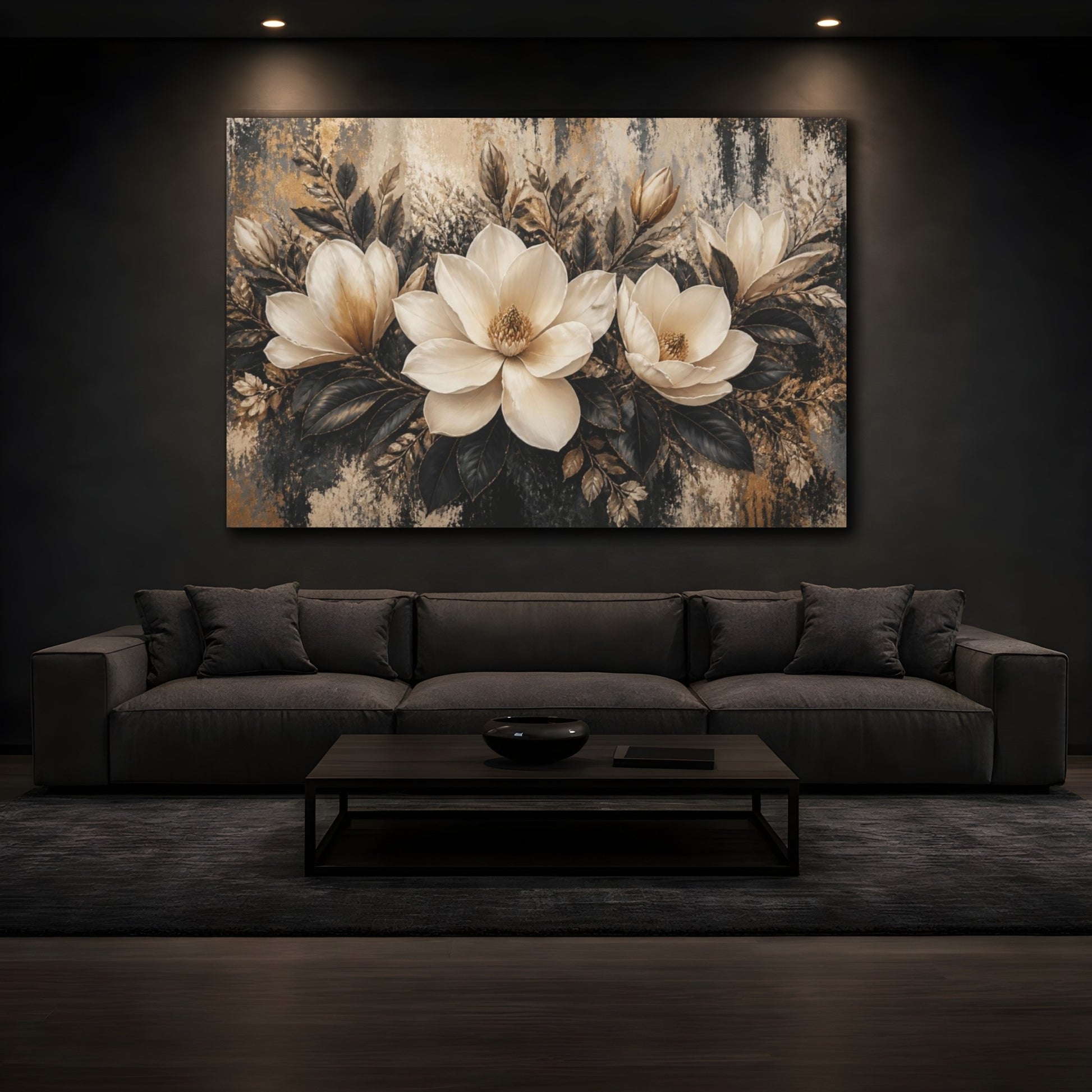 Mockup 3. Ivory Magnolia Flower Centerpiece shown as canvas print