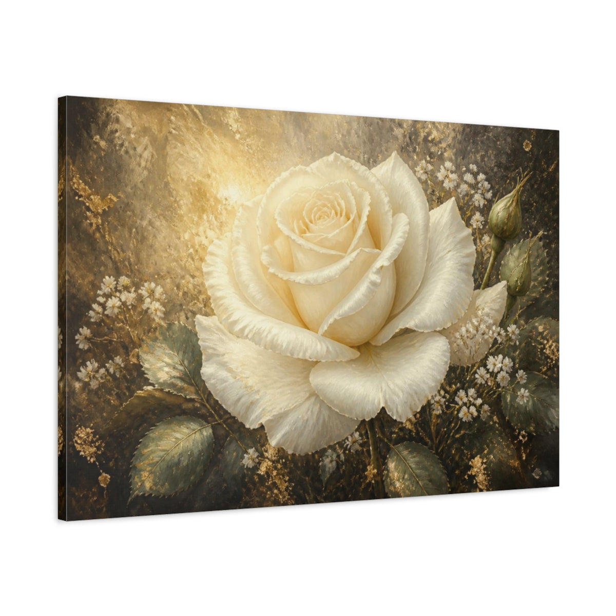 Main Mockup. Ivory Rose Elegance shown as canvas print