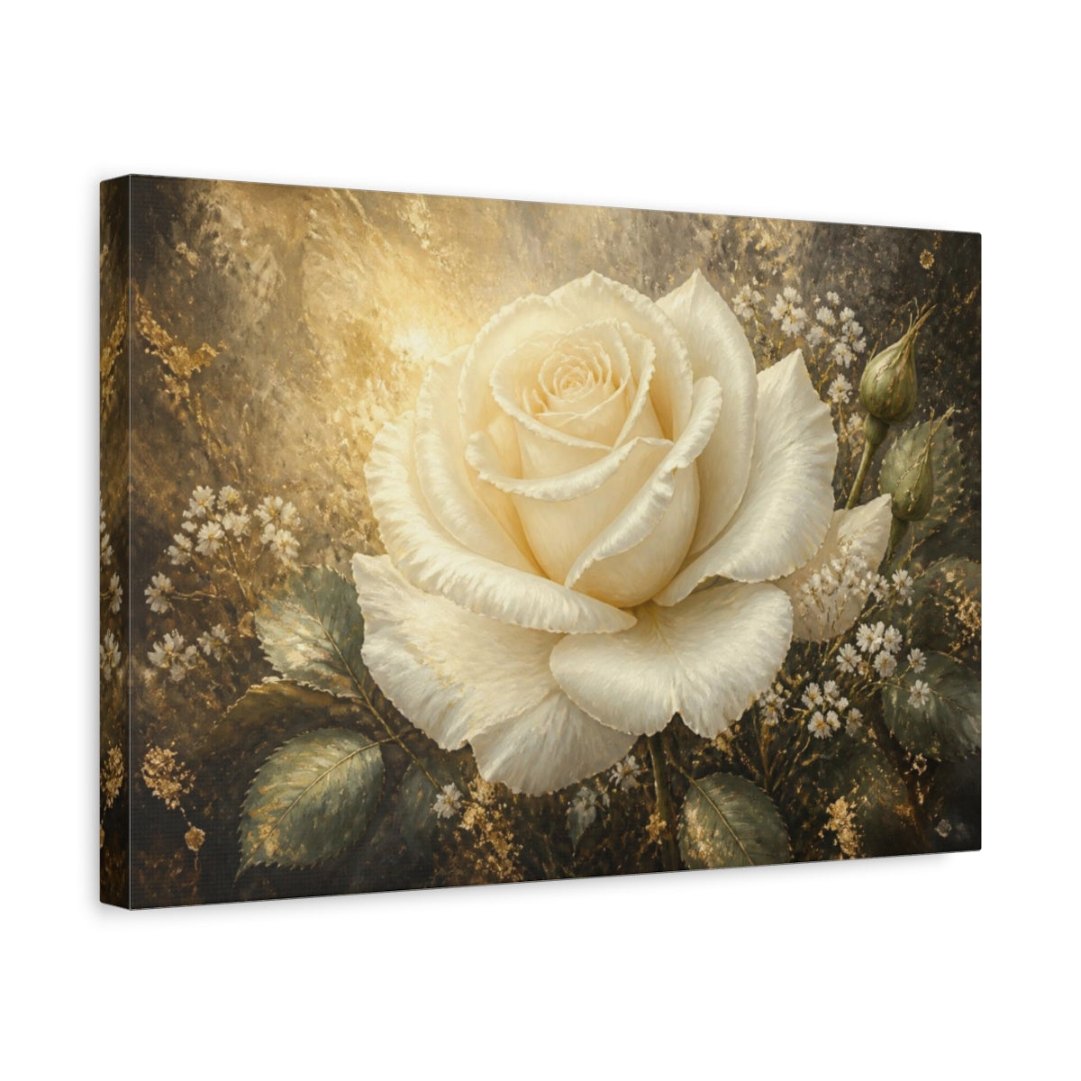Side Mockup 4. Ivory Rose Elegance shown as canvas print
